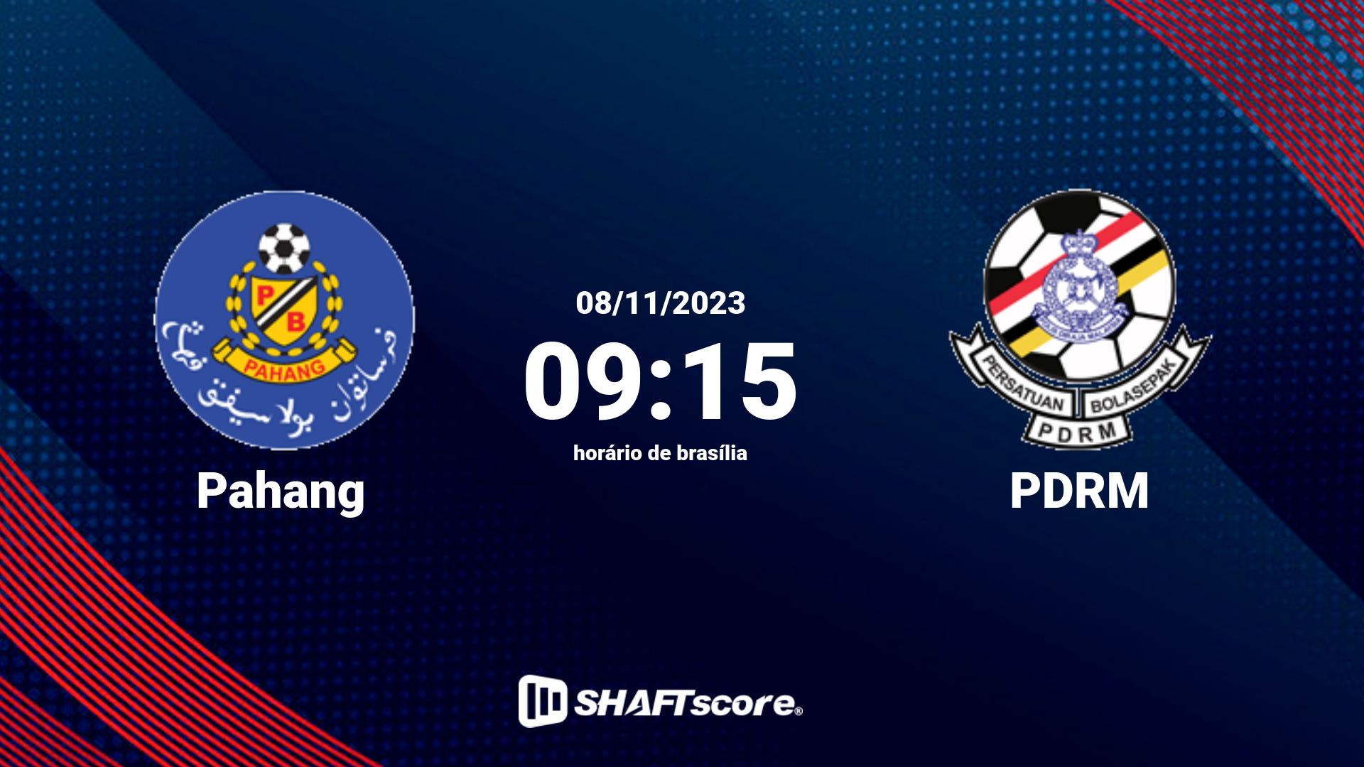 Estatísticas do jogo Pahang vs PDRM 08.11 09:15