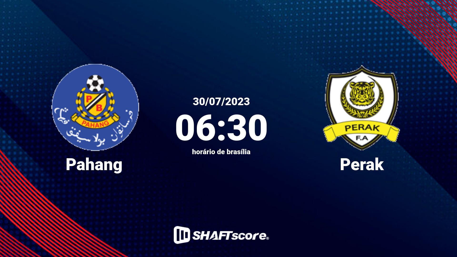 Estatísticas do jogo Pahang vs Perak 30.07 06:30