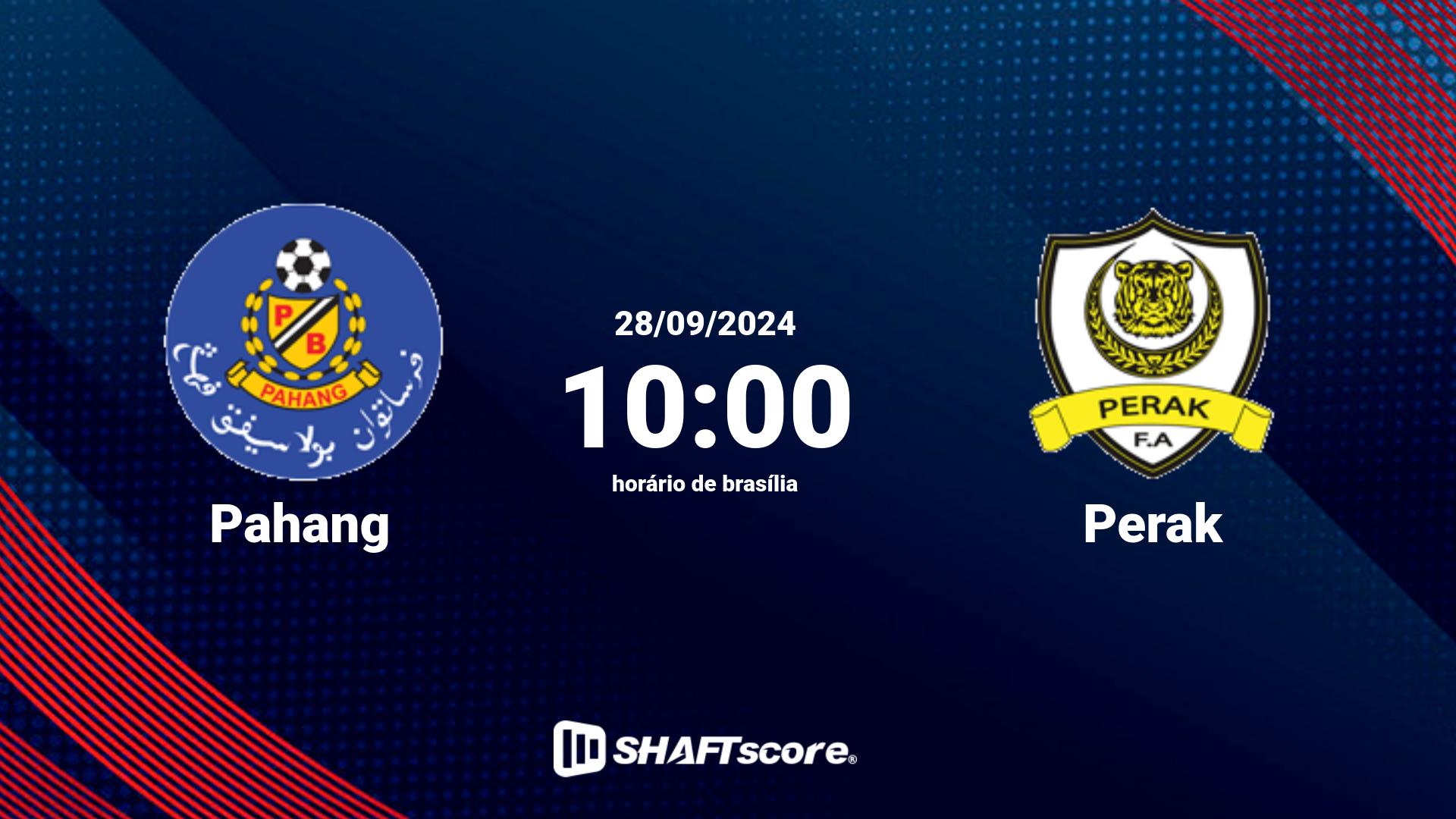 Estatísticas do jogo Pahang vs Perak 28.09 10:00