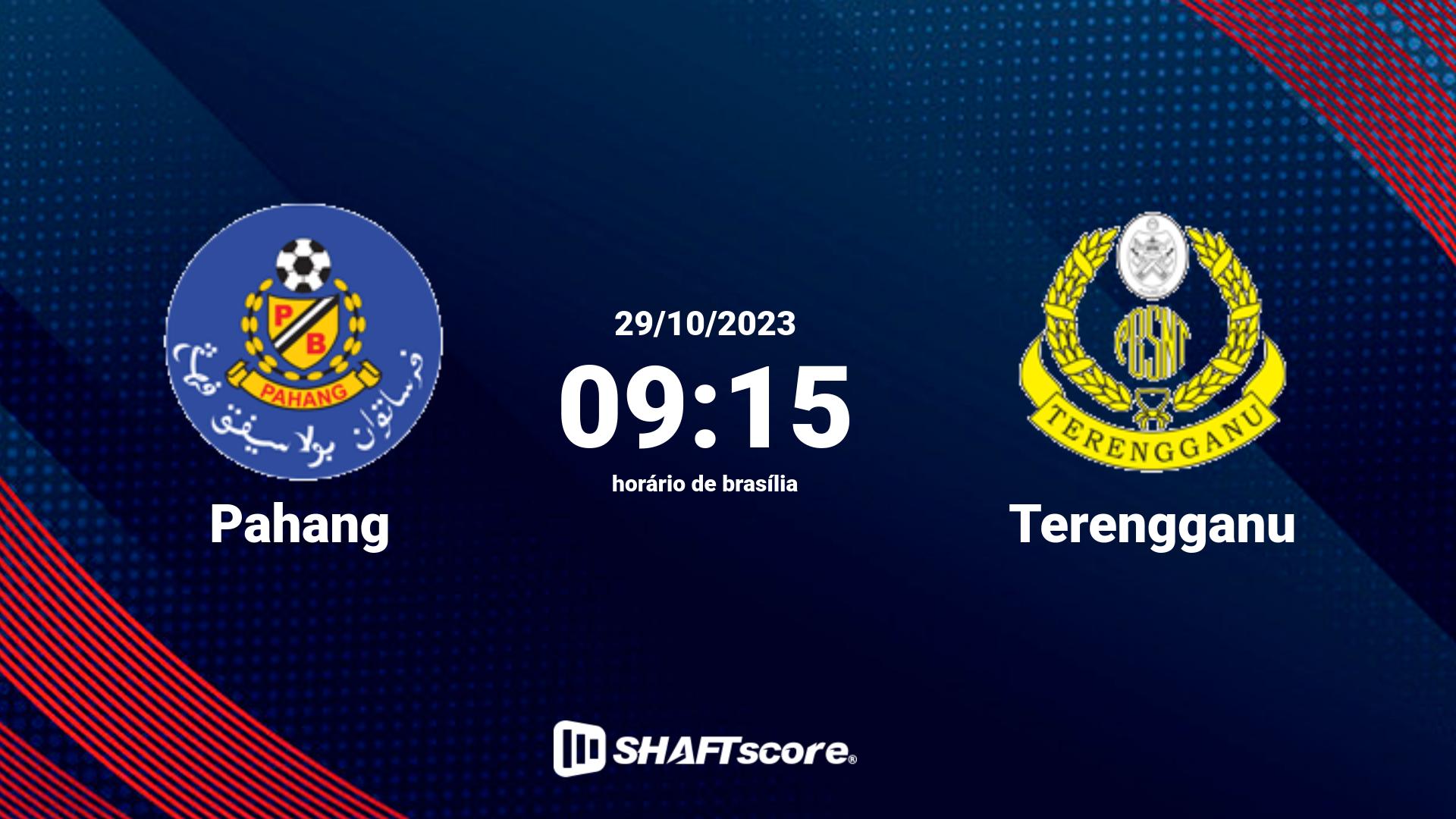 Estatísticas do jogo Pahang vs Terengganu 29.10 09:15