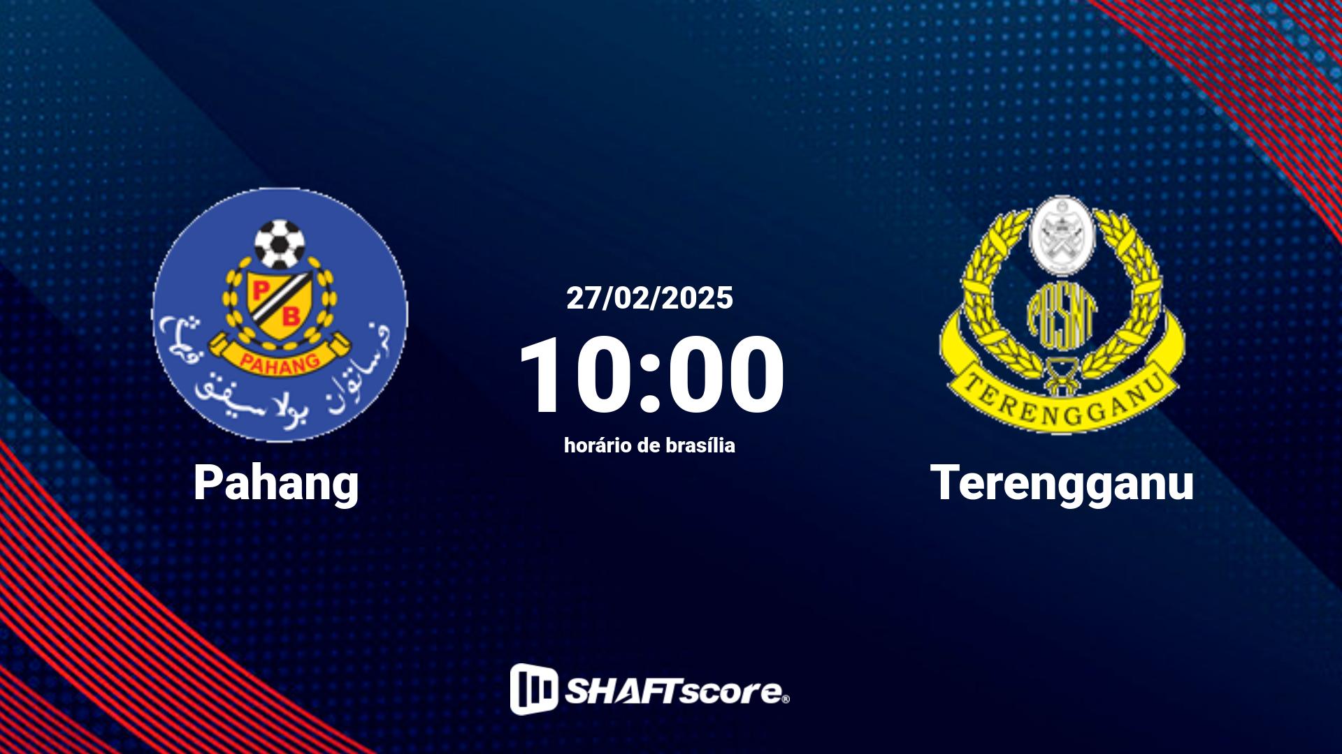 Estatísticas do jogo Pahang vs Terengganu 27.02 10:00