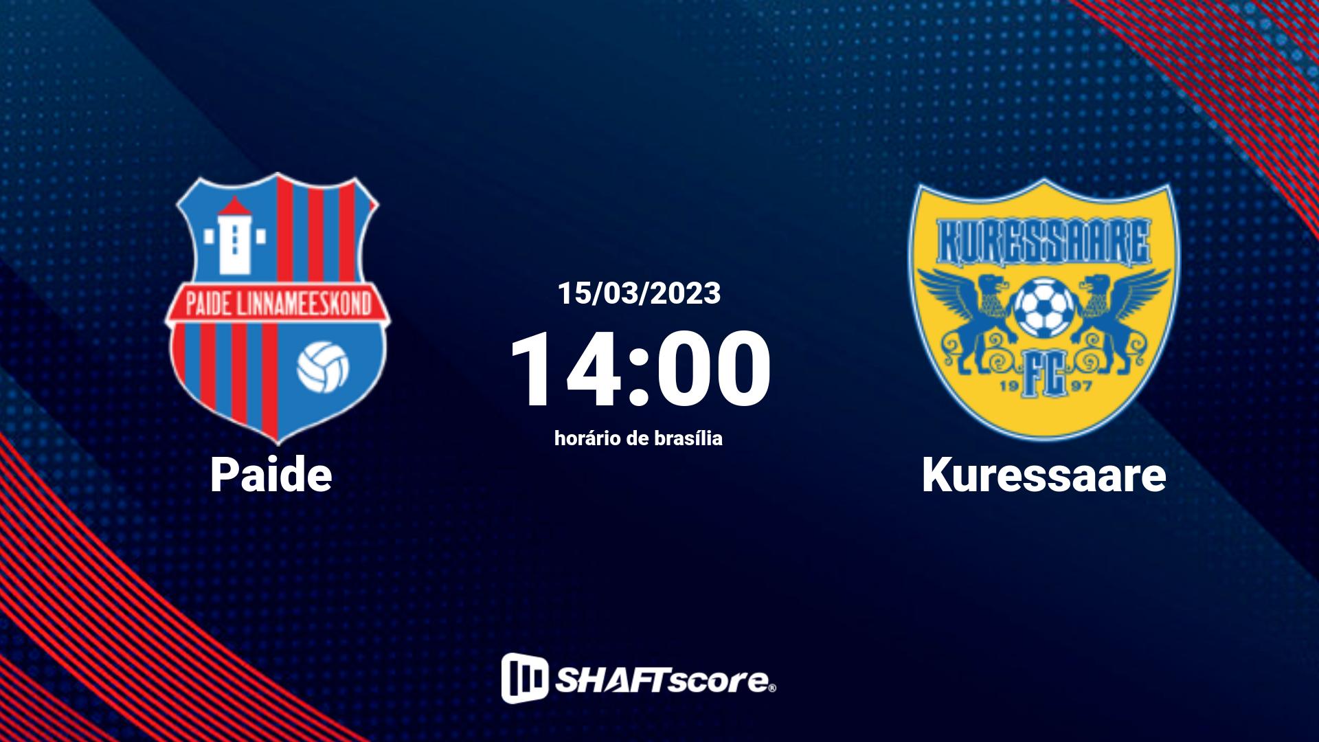 Estatísticas do jogo Paide vs Kuressaare 15.03 14:00