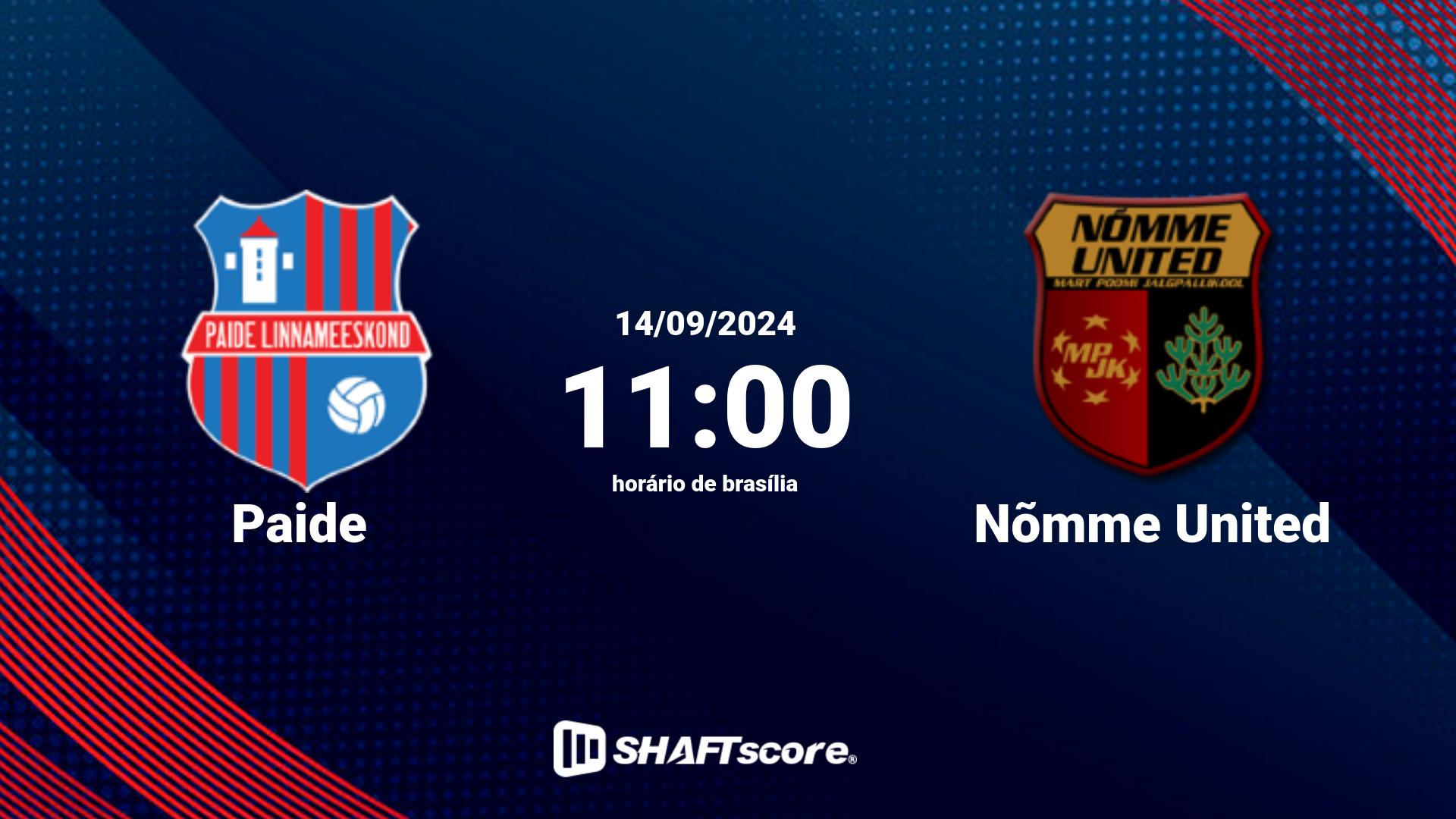 Estatísticas do jogo Paide vs Nõmme United 14.09 11:00