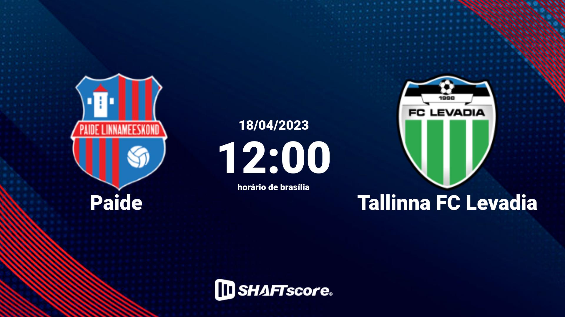 Estatísticas do jogo Paide vs Tallinna FC Levadia 18.04 12:00