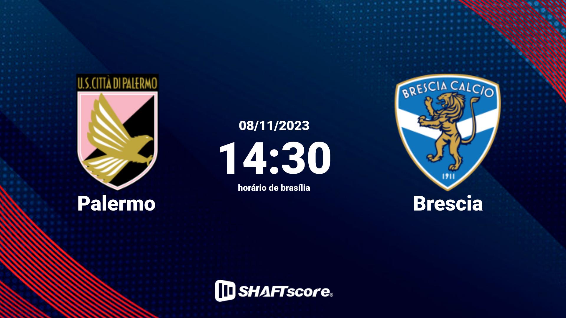 Estatísticas do jogo Palermo vs Brescia 08.11 14:30