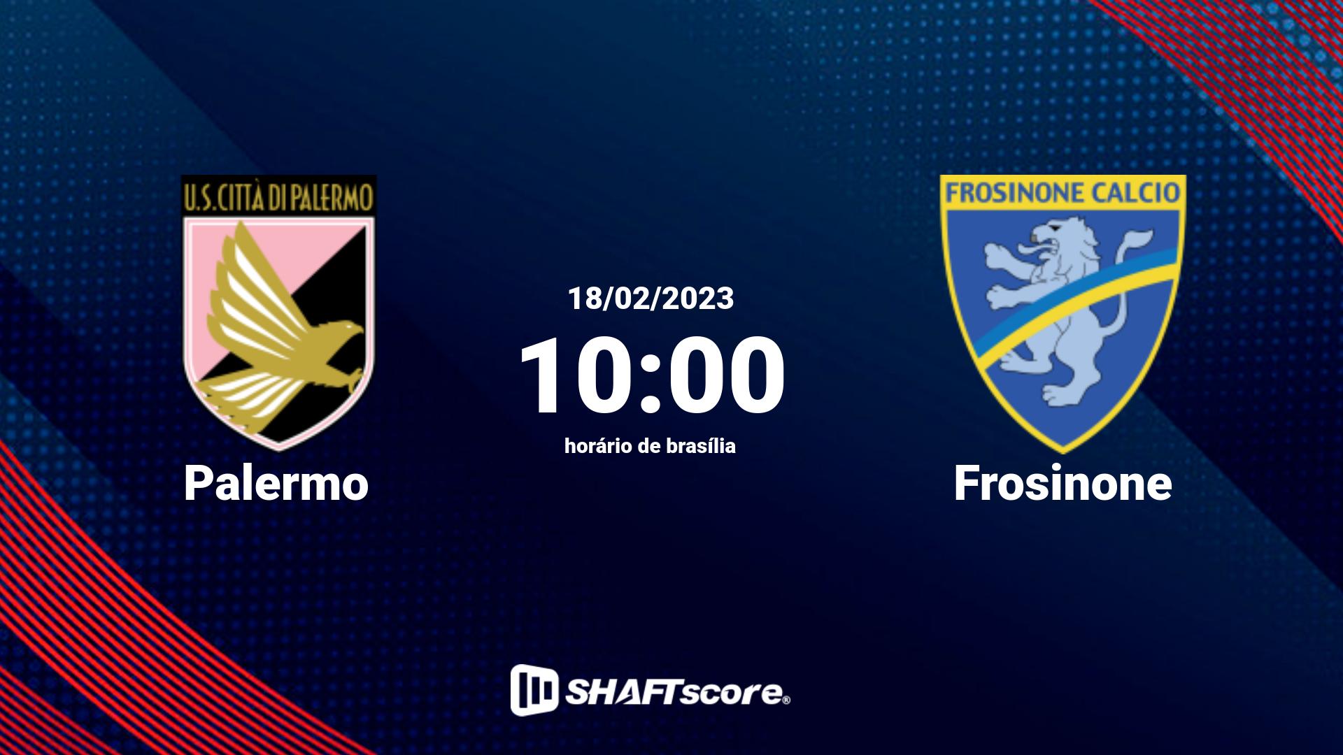 Estatísticas do jogo Palermo vs Frosinone 18.02 10:00