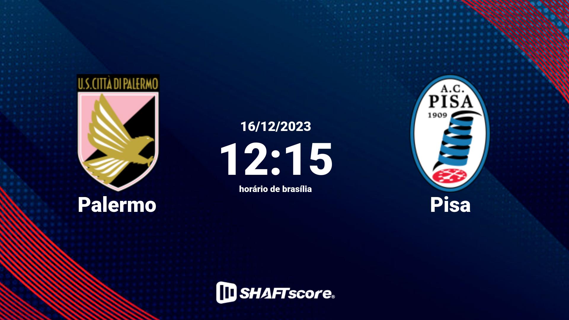 Estatísticas do jogo Palermo vs Pisa 16.12 12:15