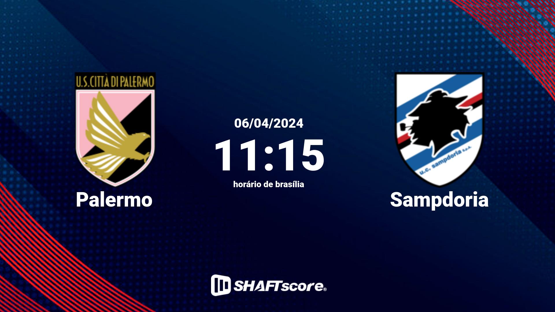 Estatísticas do jogo Palermo vs Sampdoria 06.04 11:15