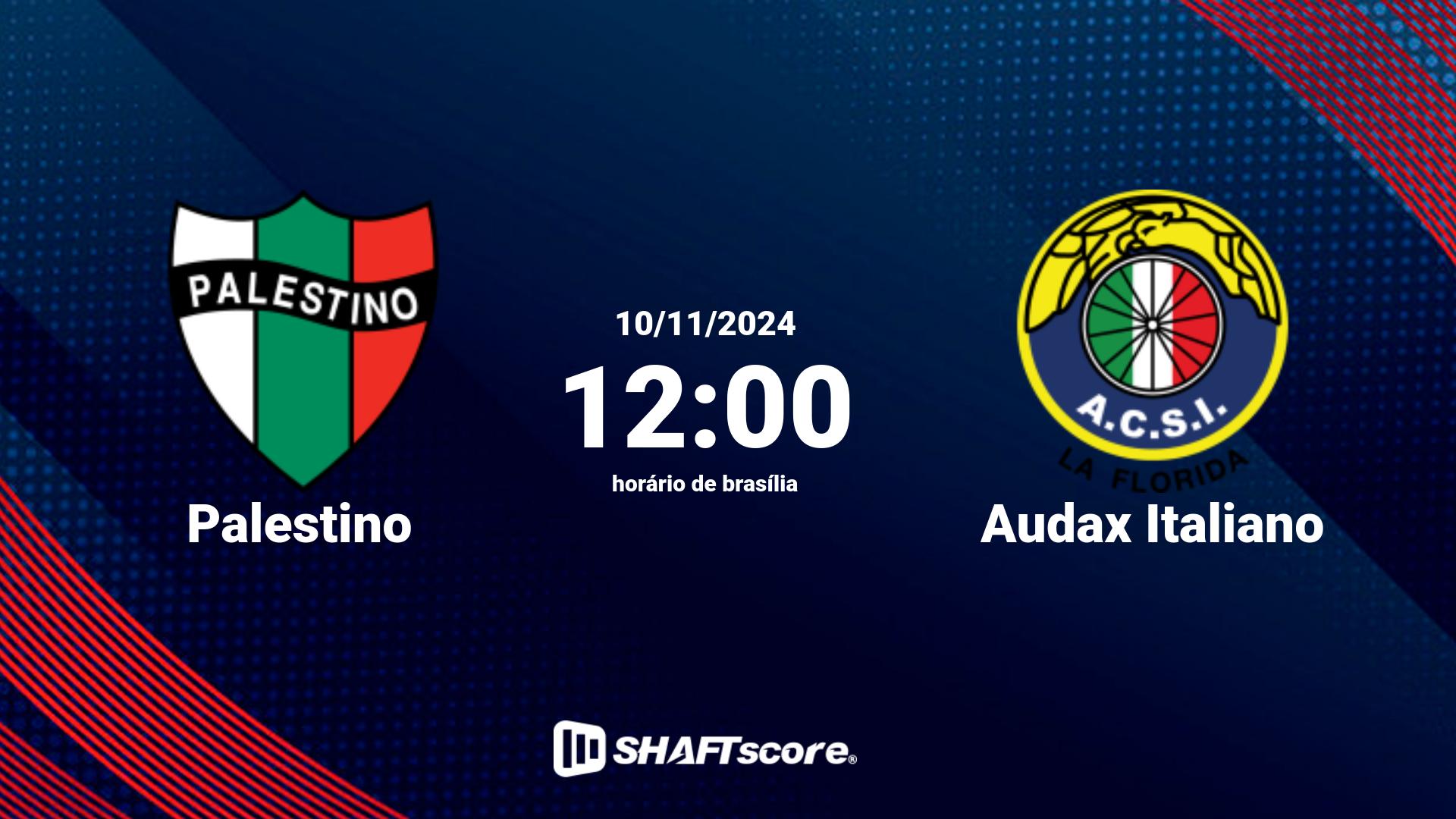 Estatísticas do jogo Palestino vs Audax Italiano 10.11 12:00