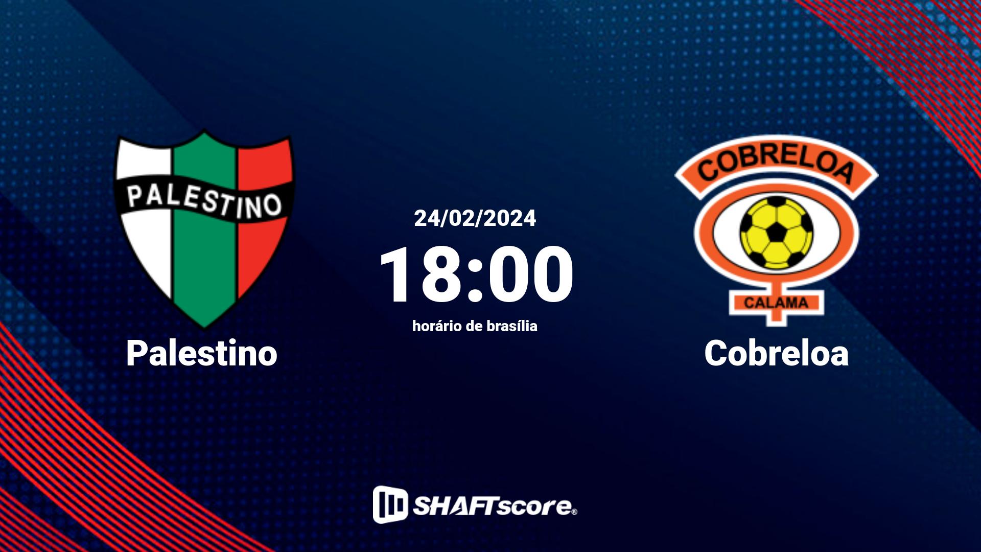 Estatísticas do jogo Palestino vs Cobreloa 24.02 18:00