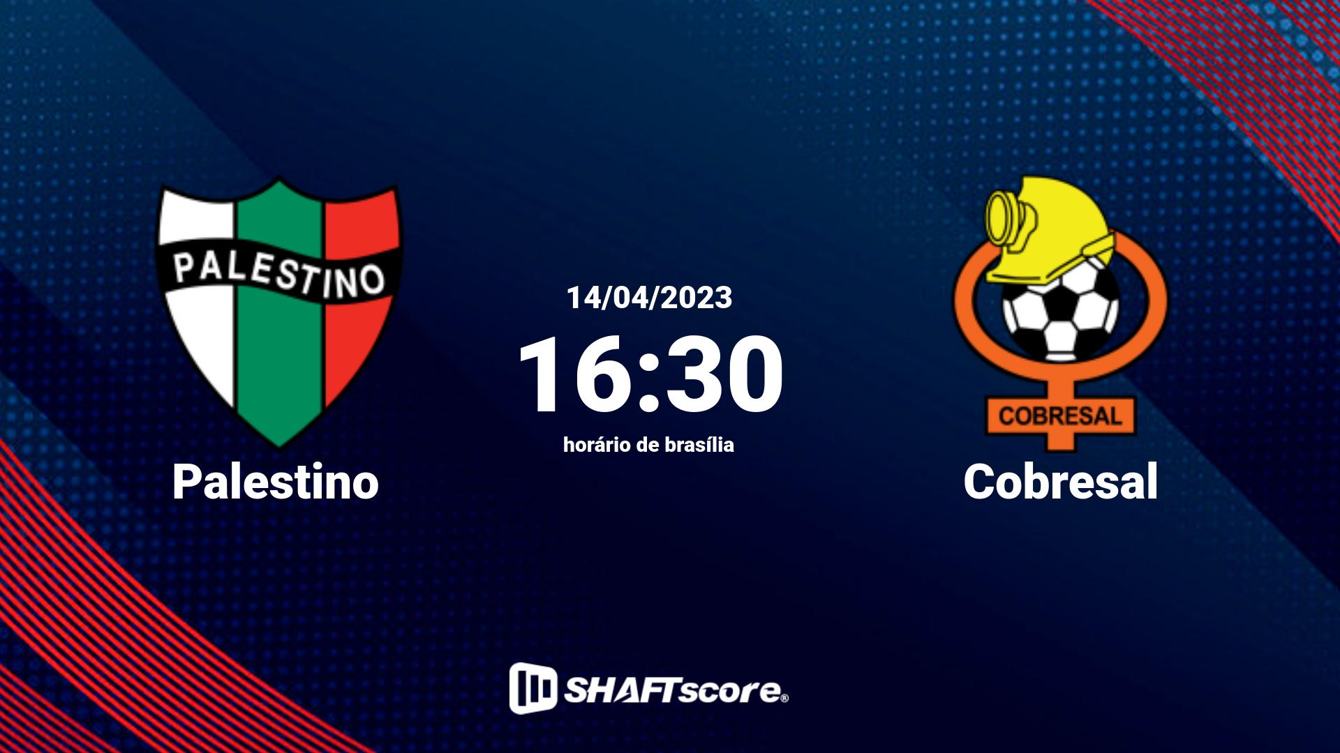 Estatísticas do jogo Palestino vs Cobresal 14.04 16:30