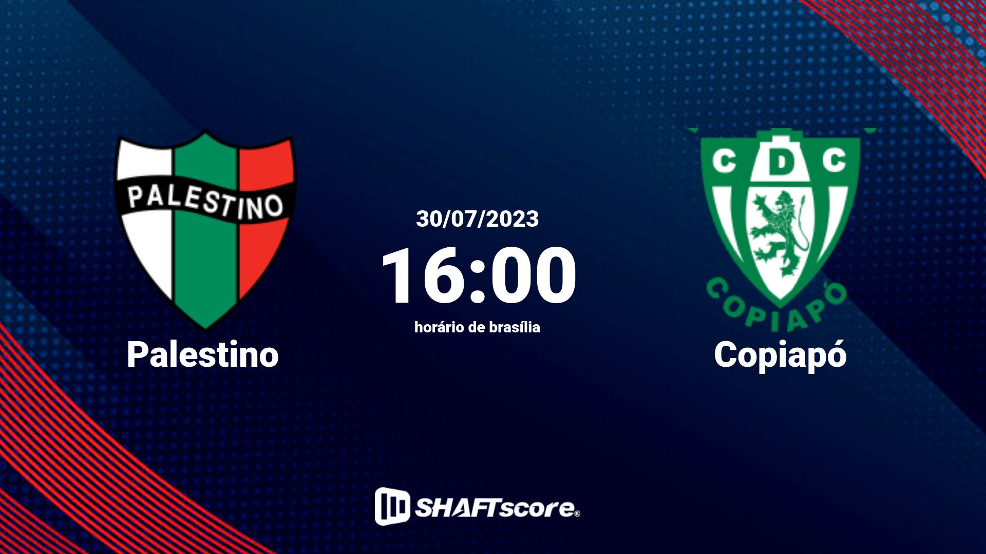 Estatísticas do jogo Palestino vs Copiapó 30.07 16:00