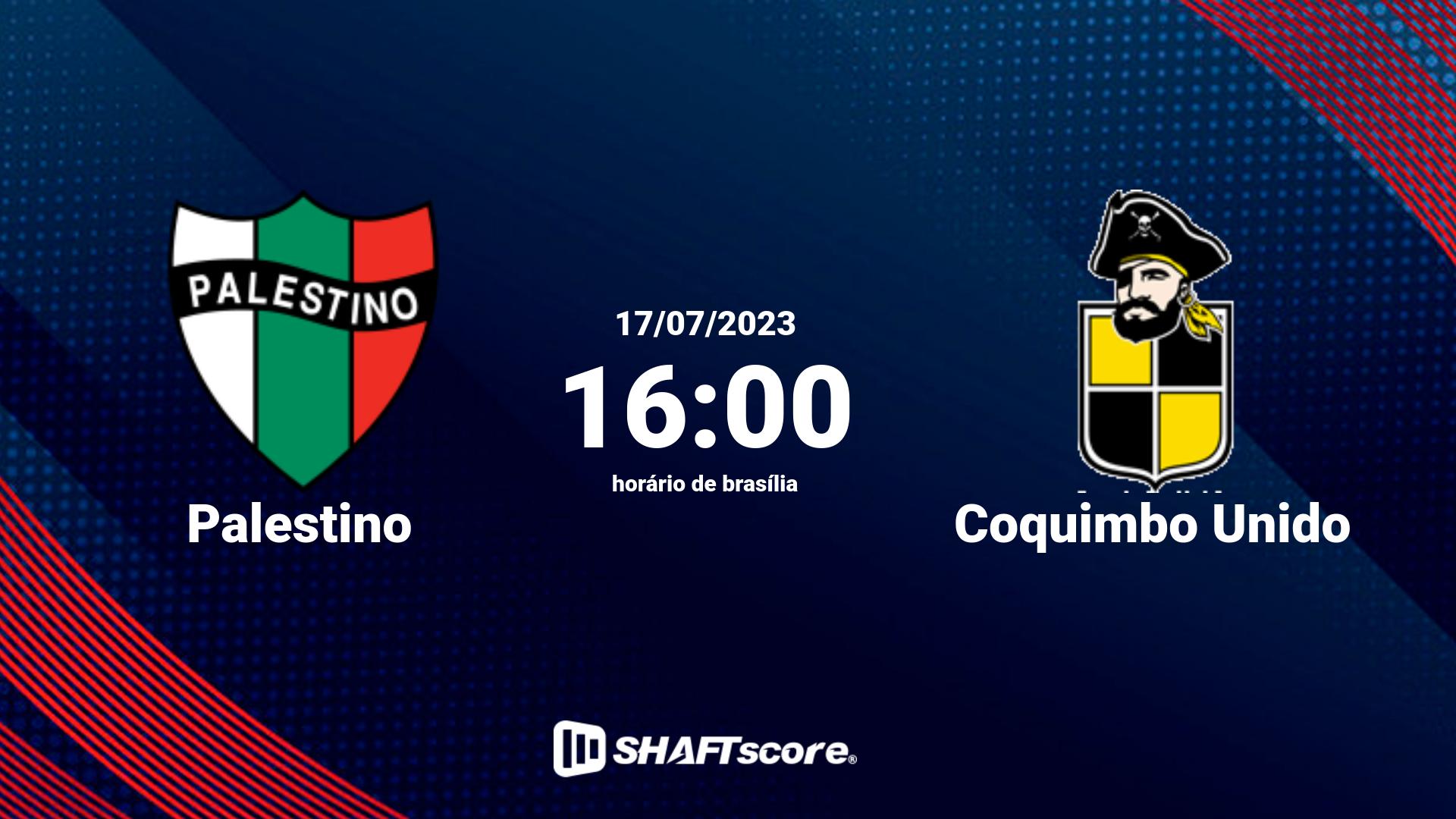 Estatísticas do jogo Palestino vs Coquimbo Unido 17.07 16:00