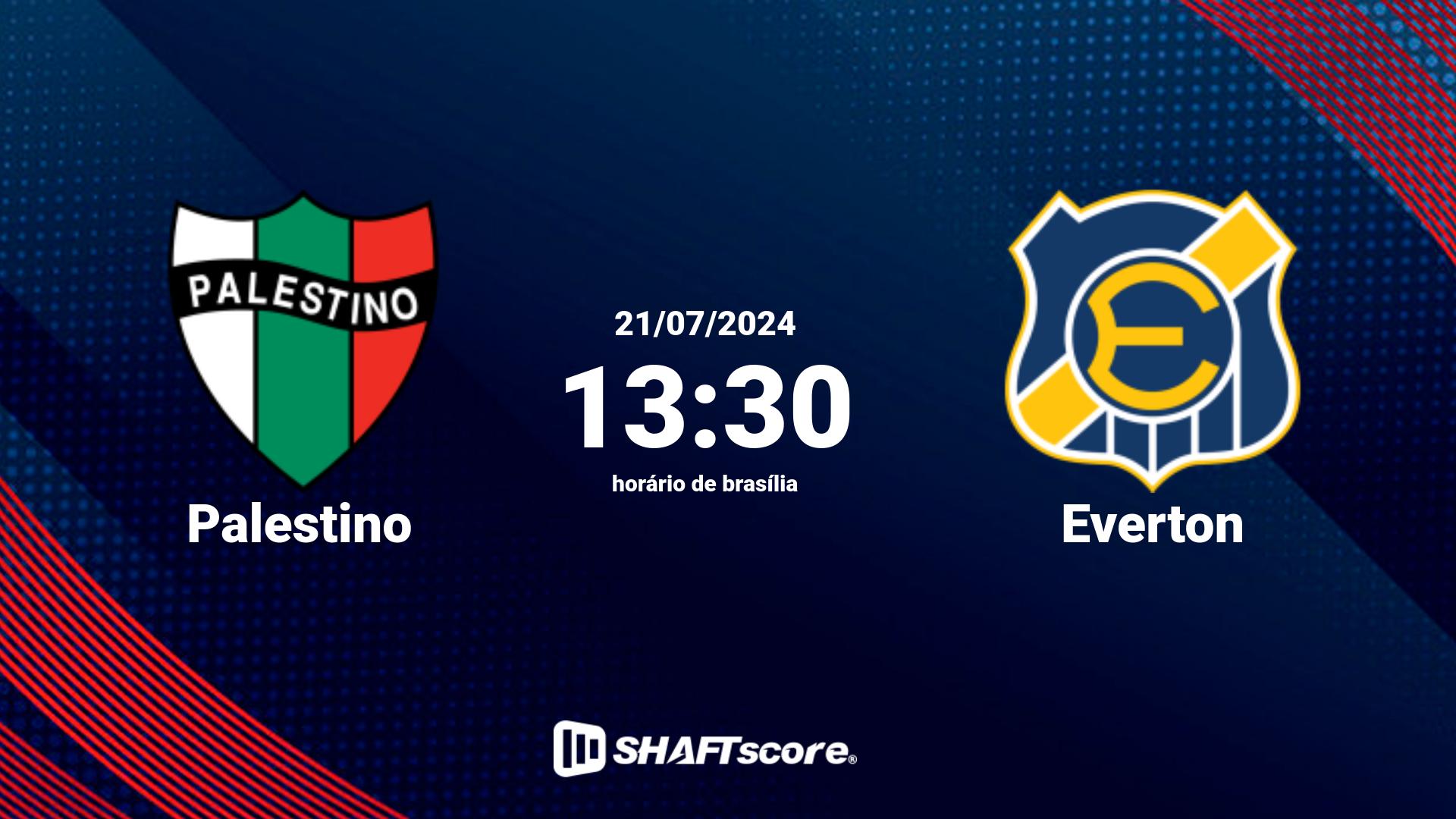 Estatísticas do jogo Palestino vs Everton 21.07 13:30