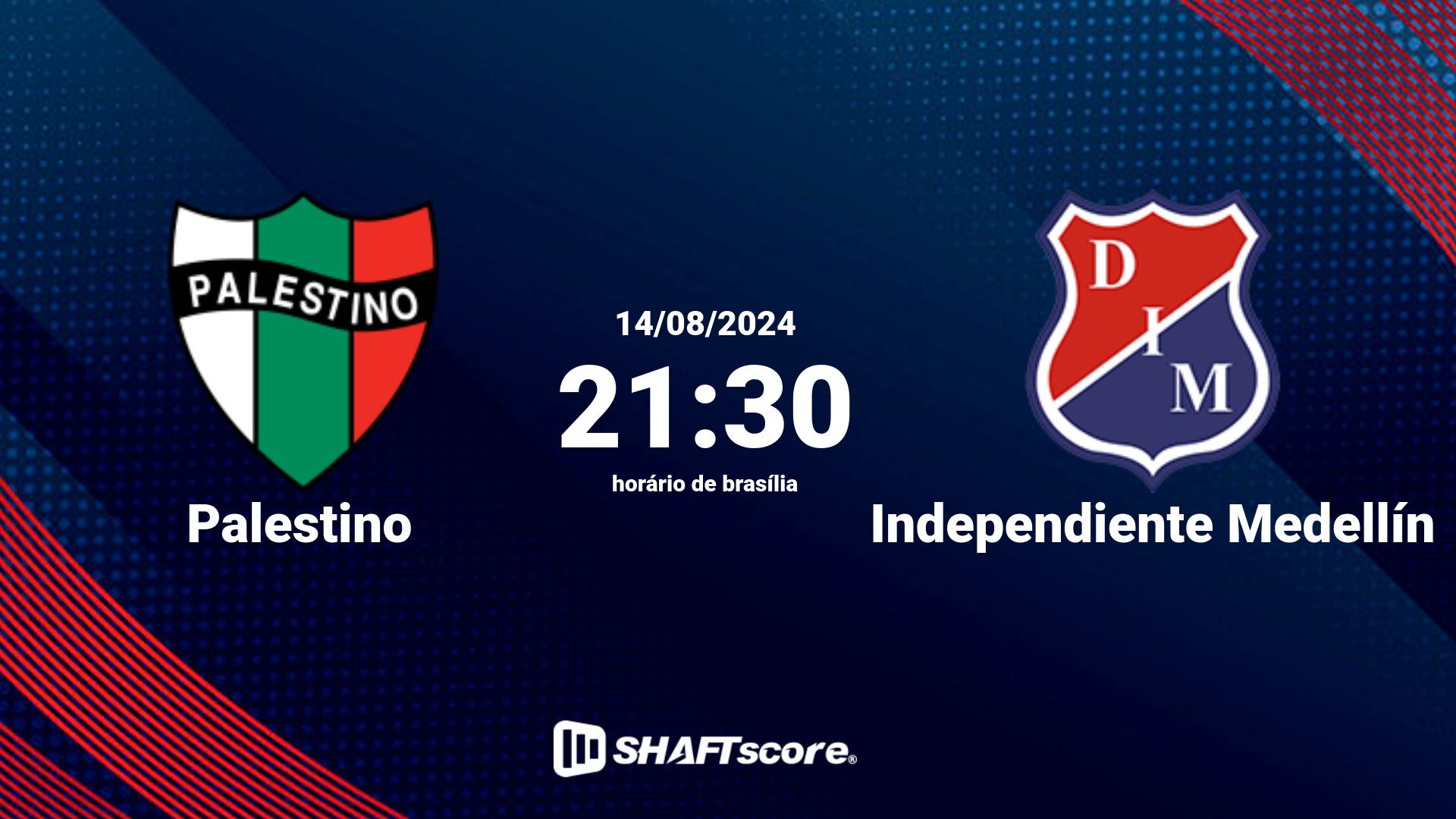 Estatísticas do jogo Palestino vs Independiente Medellín 14.08 21:30