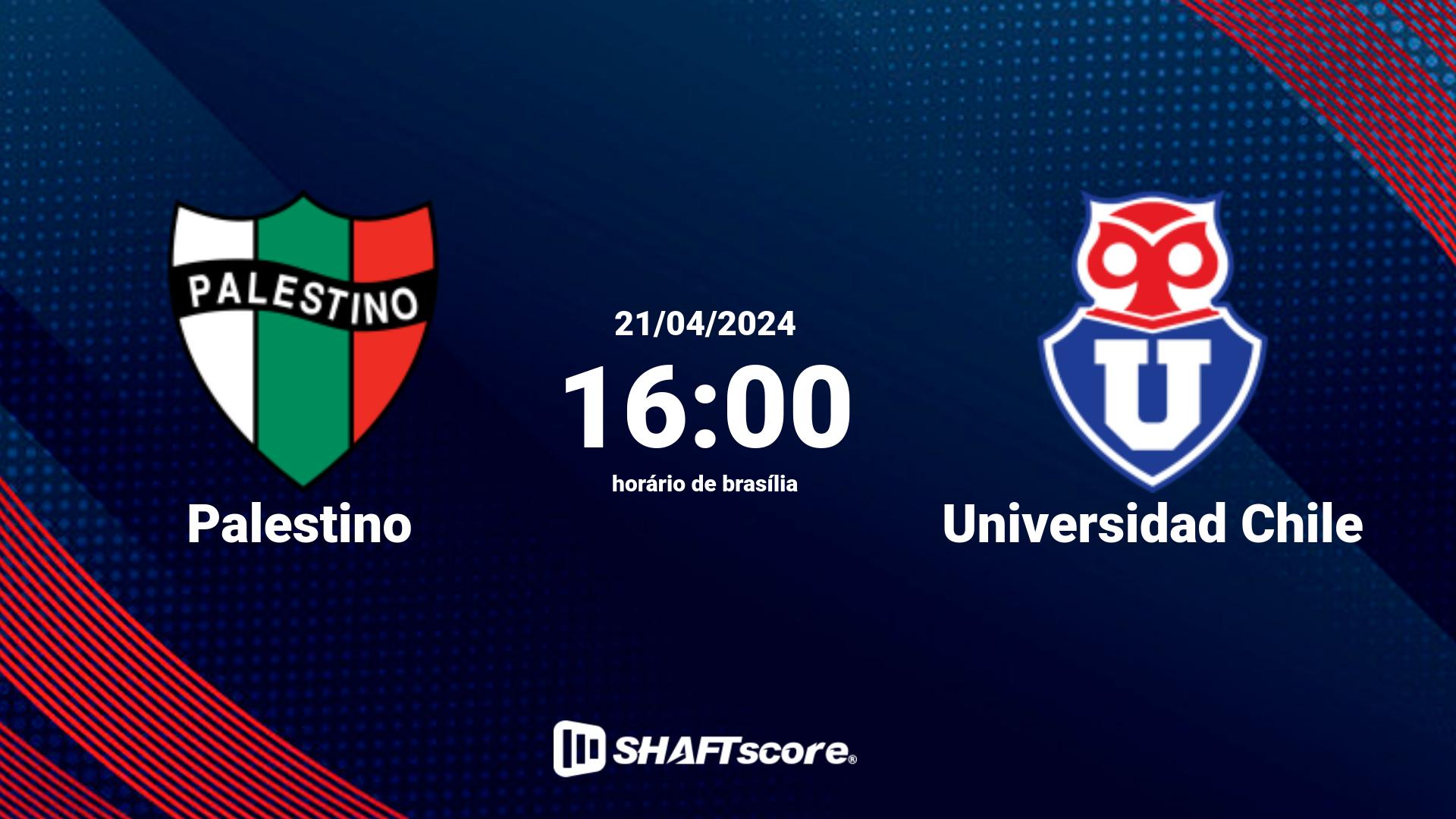 Estatísticas do jogo Palestino vs Universidad Chile 21.04 16:00