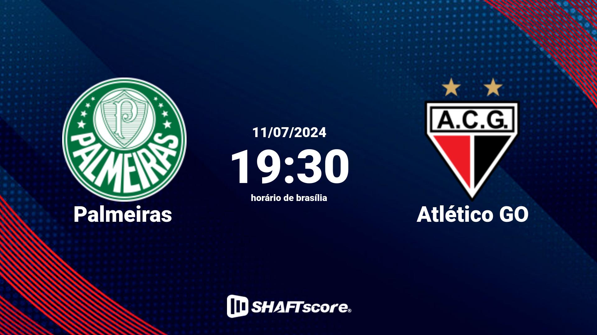 Estatísticas do jogo Palmeiras vs Atlético GO 11.07 19:30