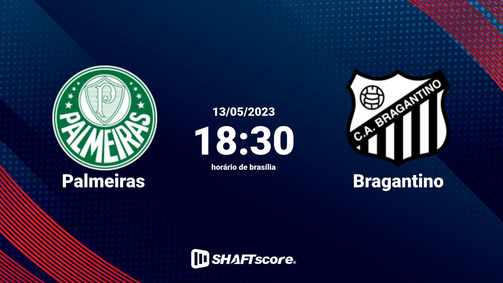 Estatísticas do jogo Palmeiras vs Bragantino 13.05 18:30