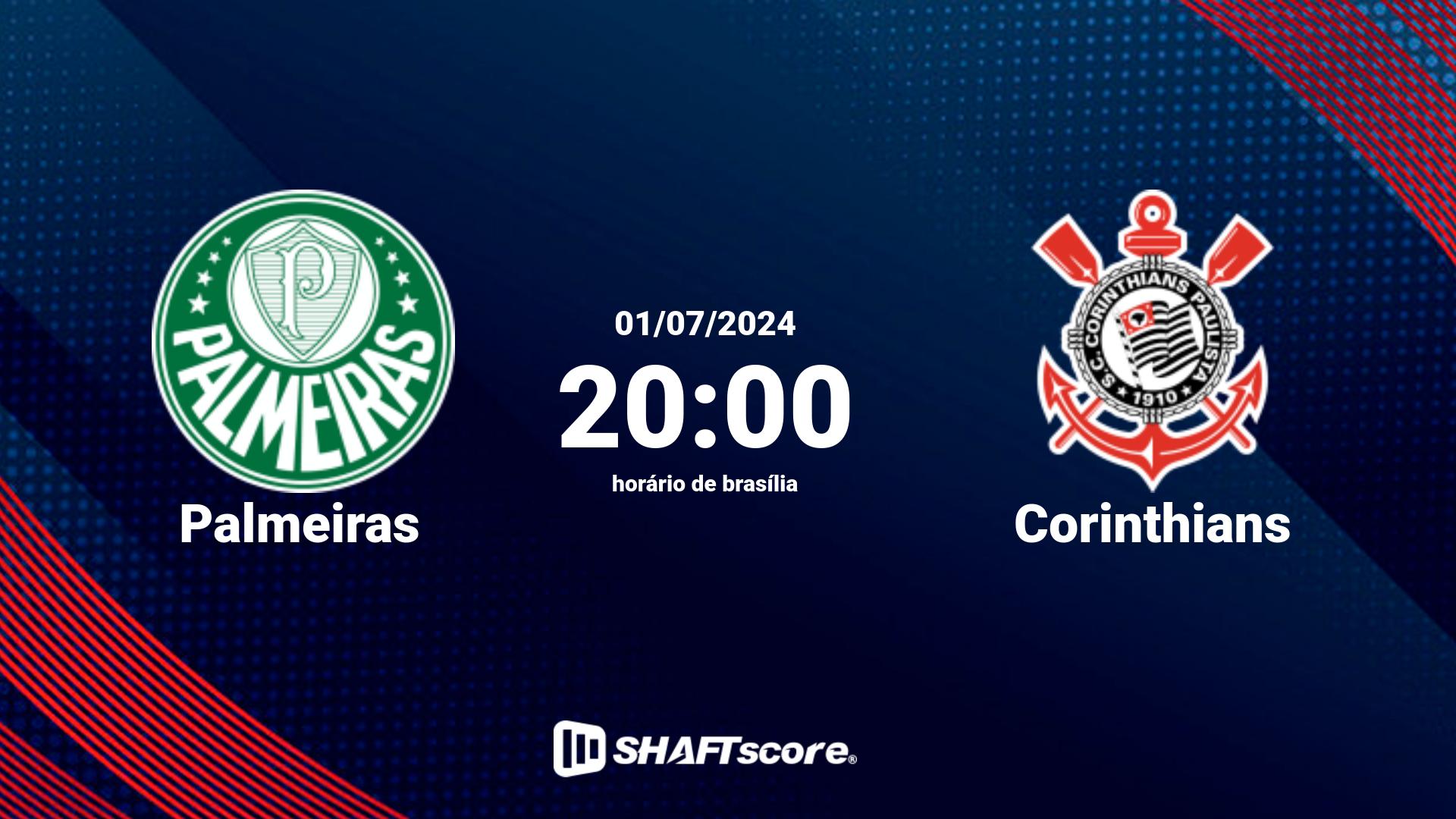 Estatísticas do jogo Palmeiras vs Corinthians 01.07 20:00