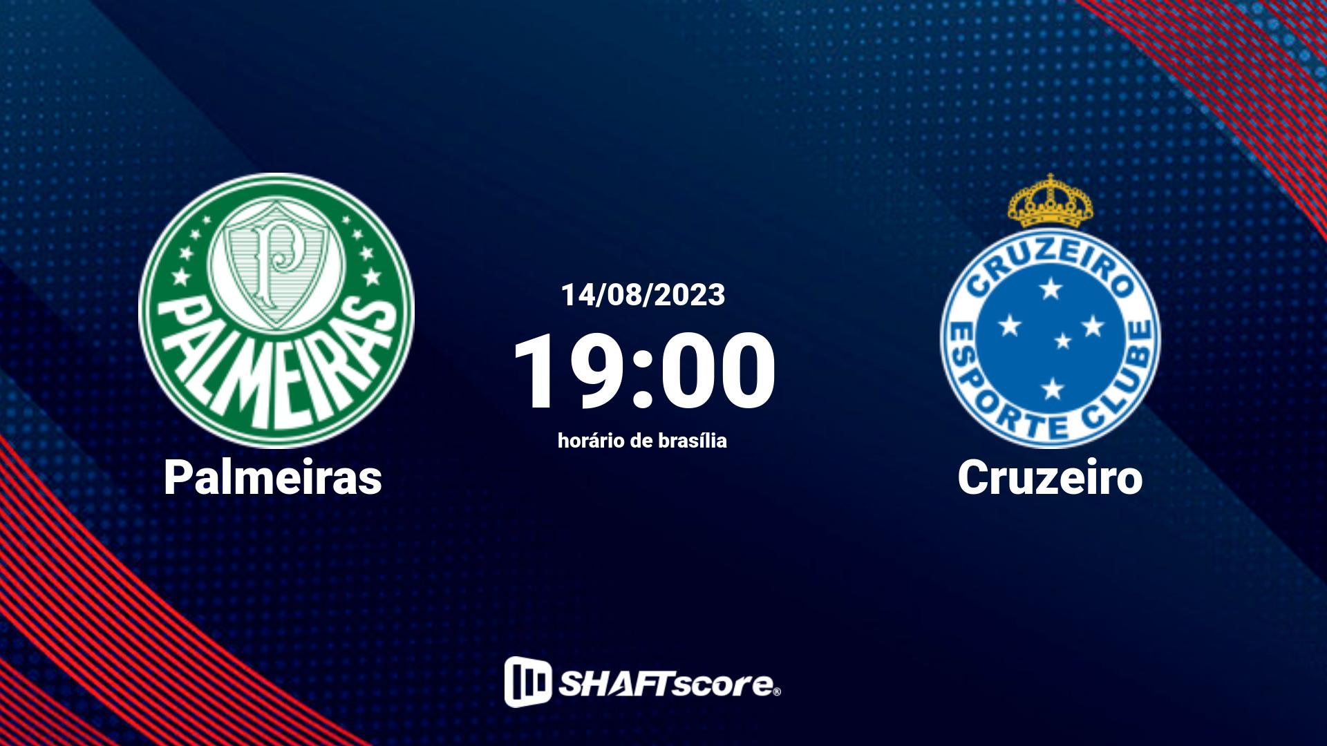 Estatísticas do jogo Palmeiras vs Cruzeiro 14.08 19:00