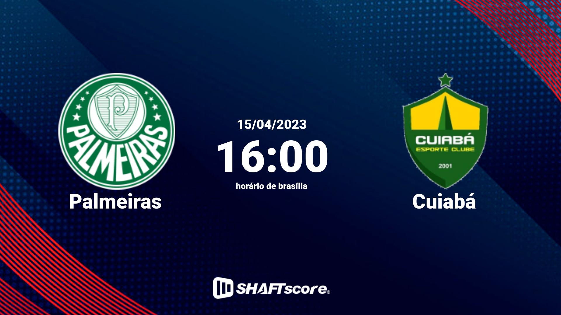 Estatísticas do jogo Palmeiras vs Cuiabá 15.04 16:00