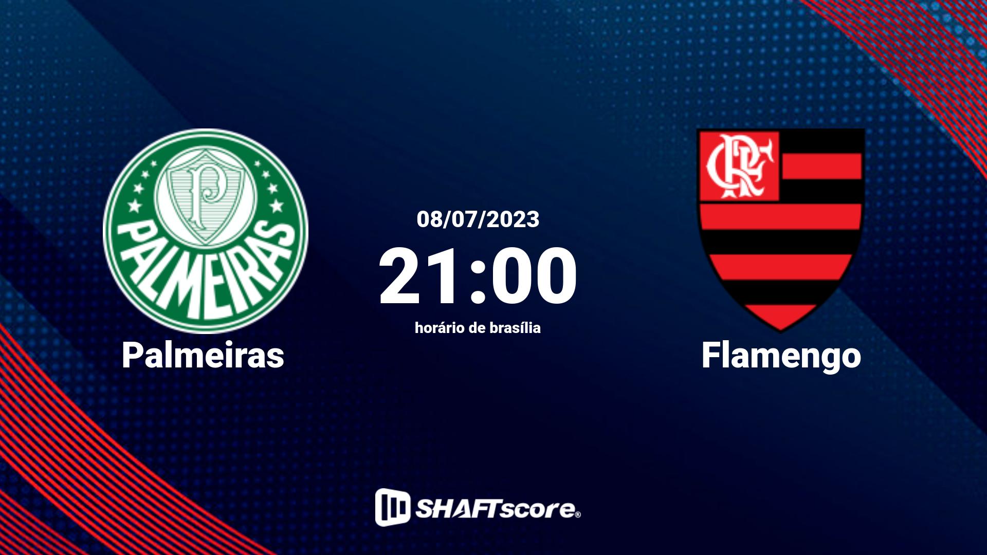 Estatísticas do jogo Palmeiras vs Flamengo 08.07 21:00