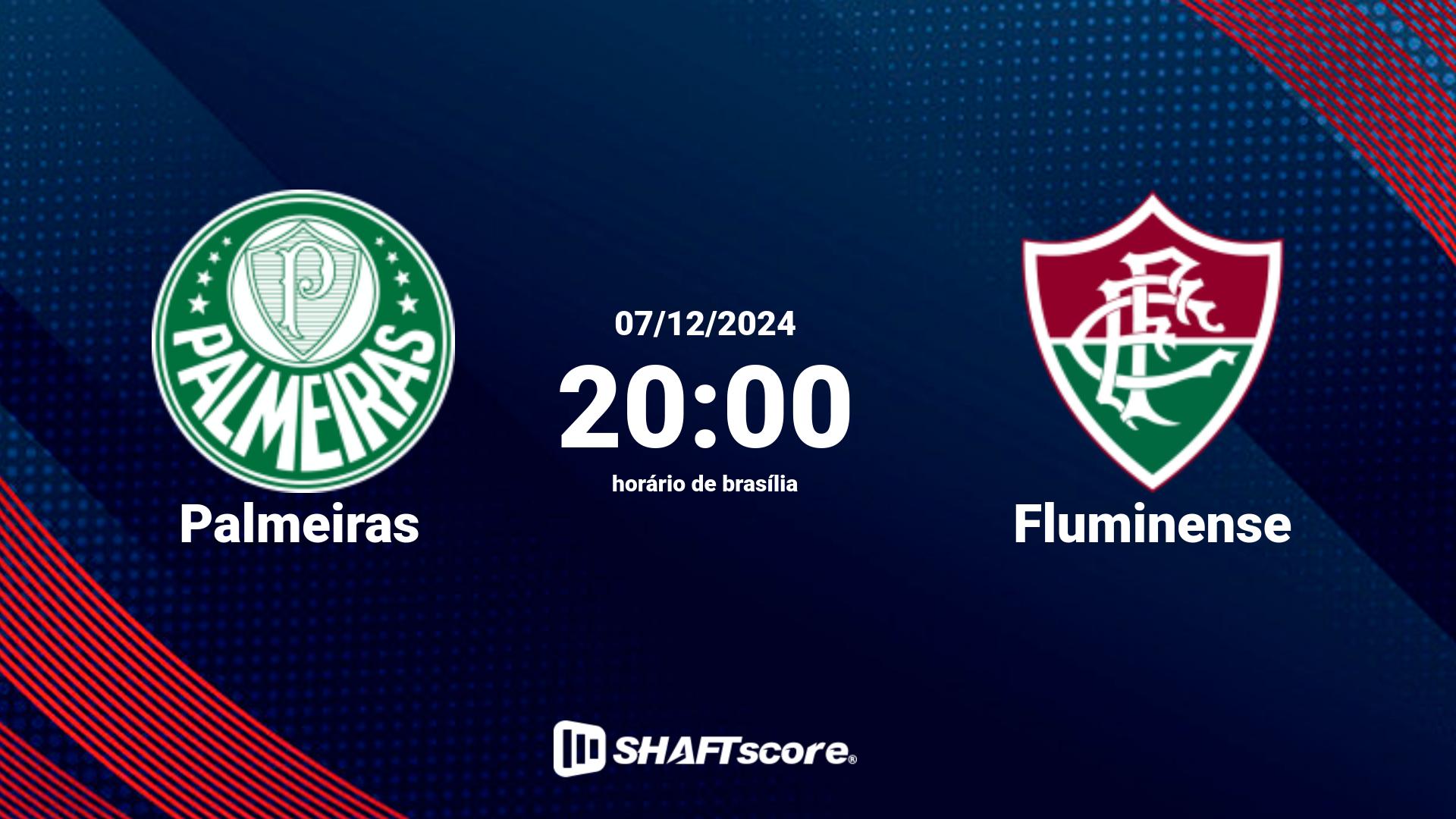 Estatísticas do jogo Palmeiras vs Fluminense 07.12 20:00