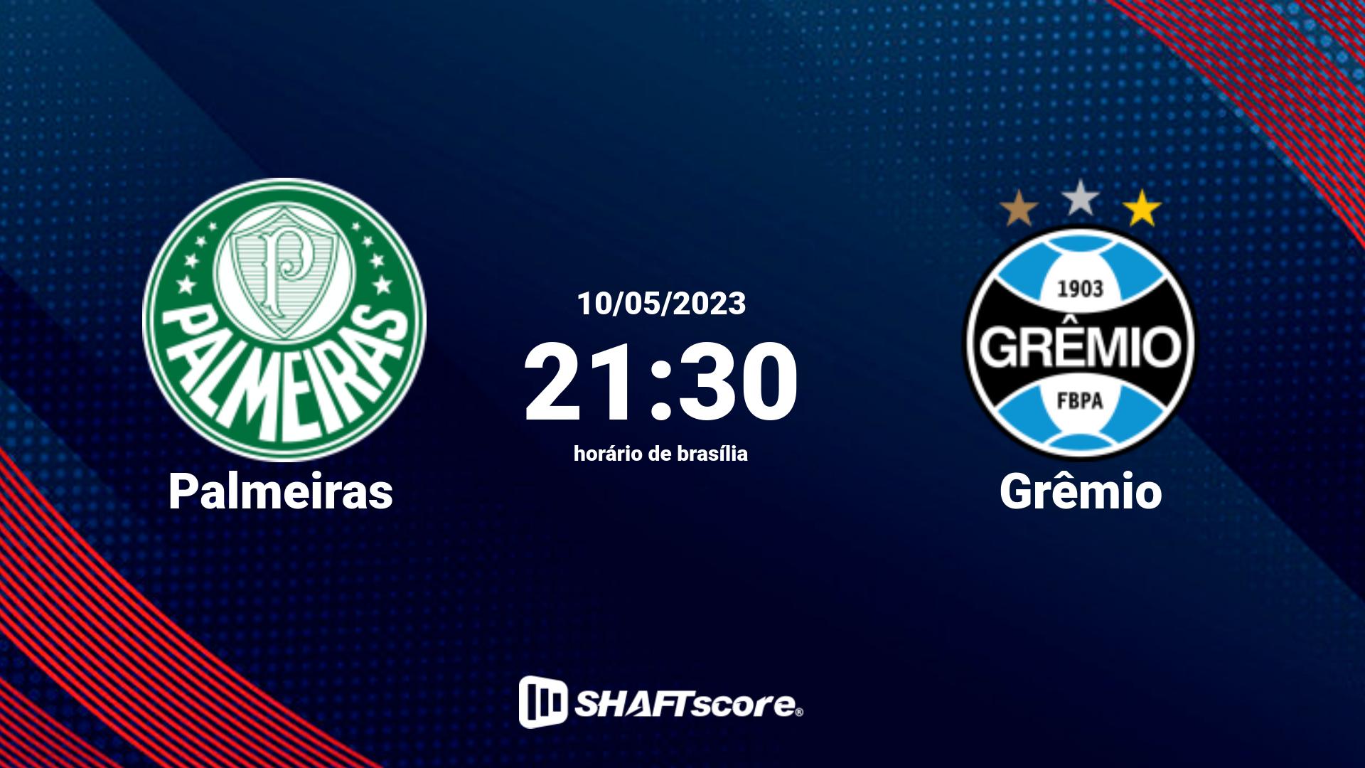 Estatísticas do jogo Palmeiras vs Grêmio 10.05 21:30