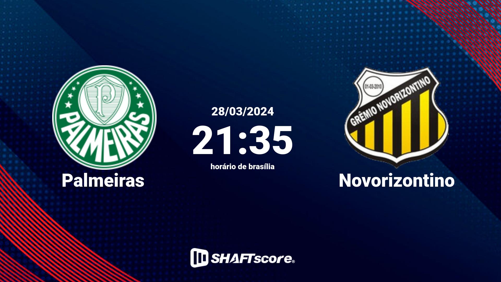 Estatísticas do jogo Palmeiras vs Novorizontino 28.03 21:35