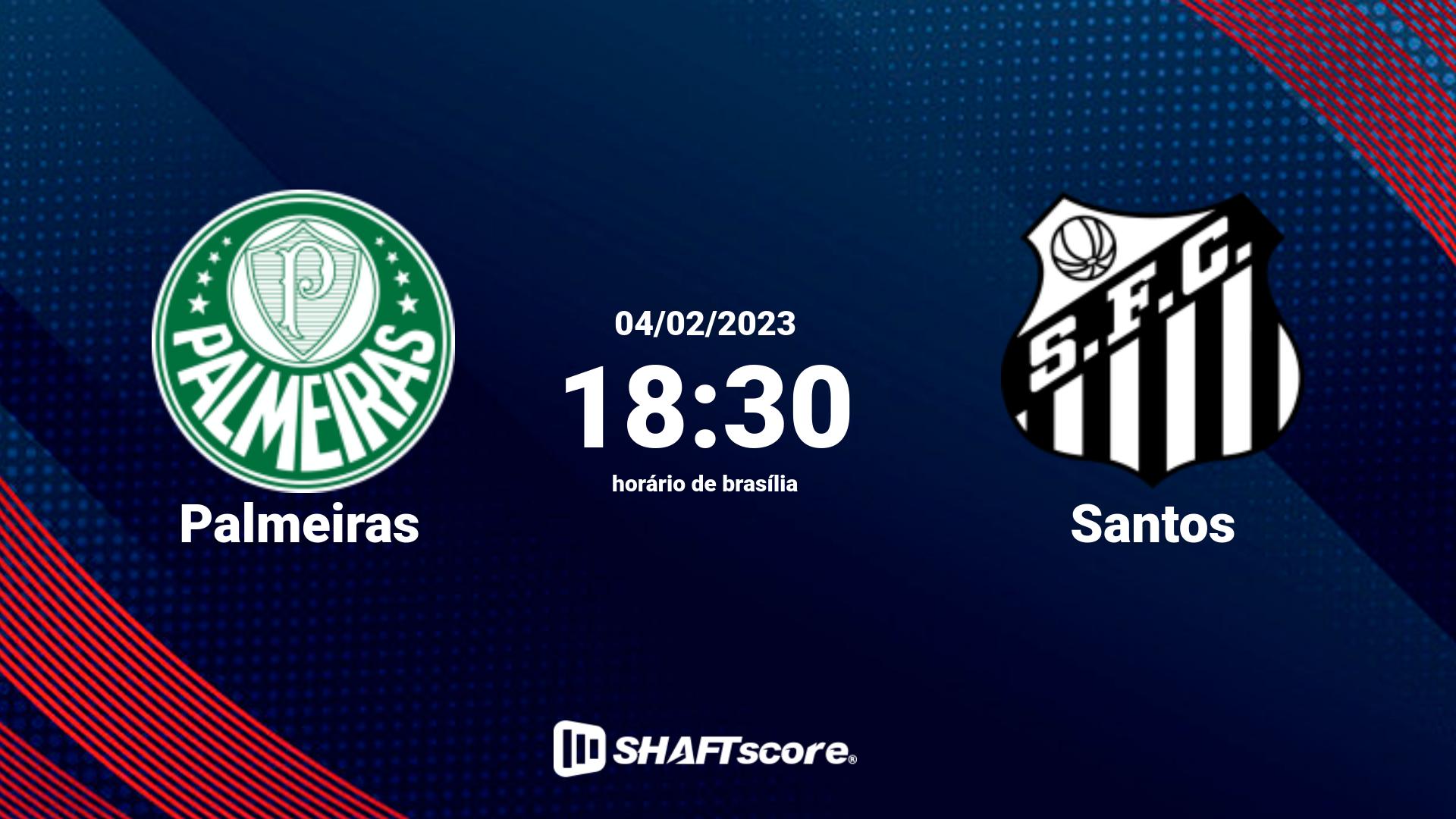 Estatísticas do jogo Palmeiras vs Santos 04.02 18:30