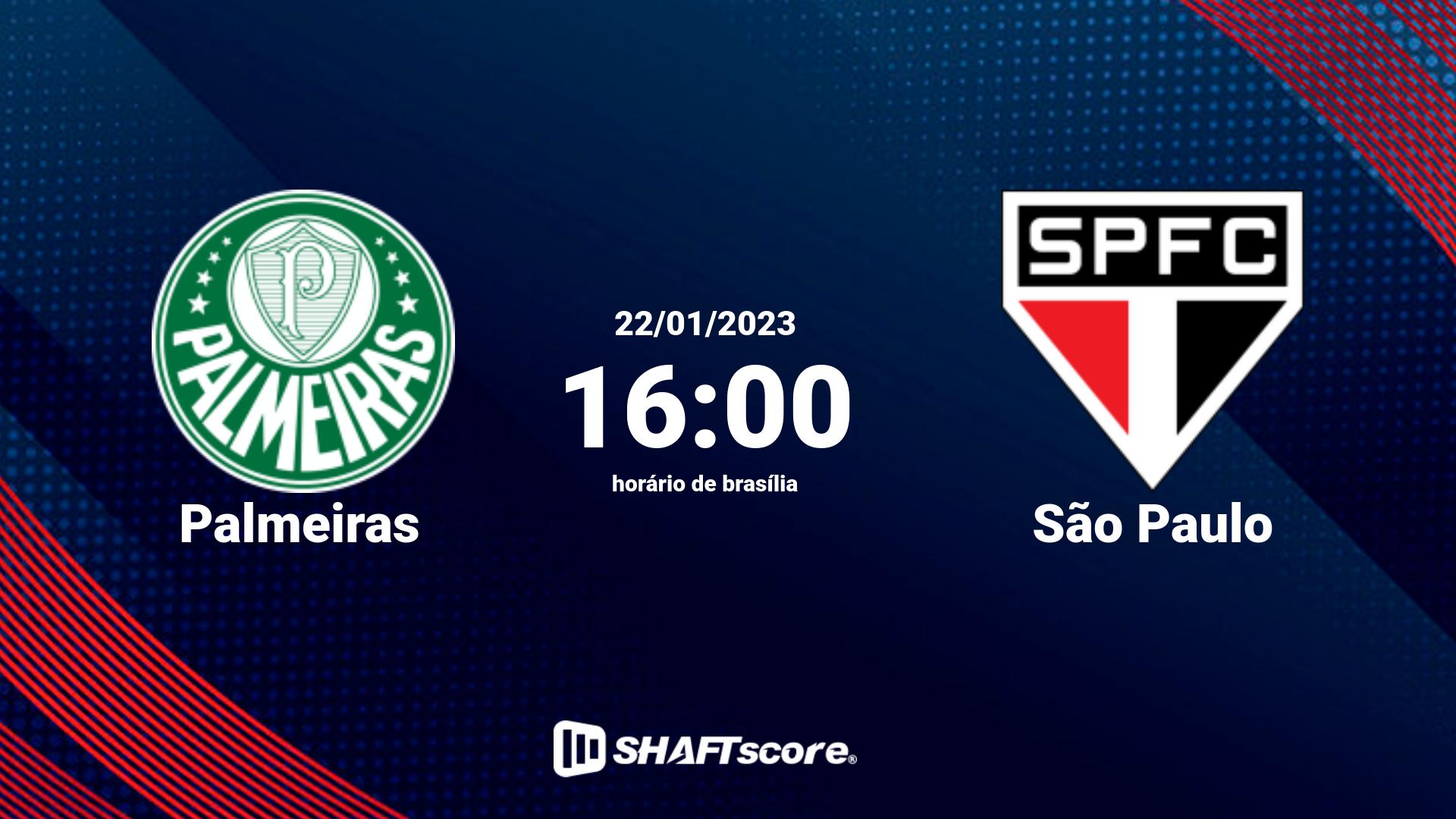 Estatísticas do jogo Palmeiras vs São Paulo 22.01 16:00