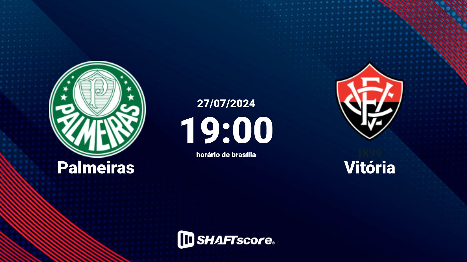 Estatísticas do jogo Palmeiras vs Vitória 27.07 19:00