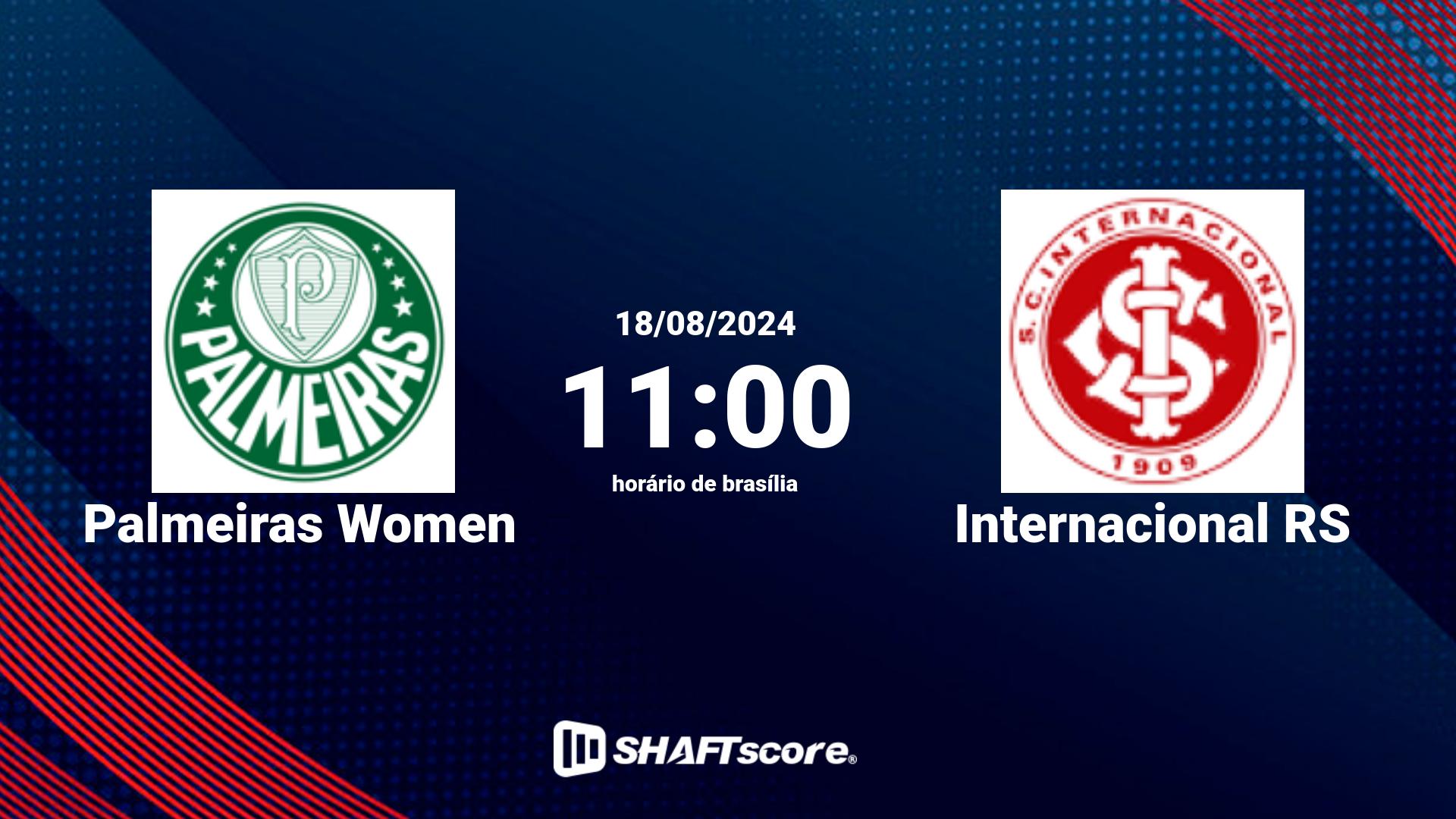 Estatísticas do jogo Palmeiras Women vs Internacional RS 18.08 11:00