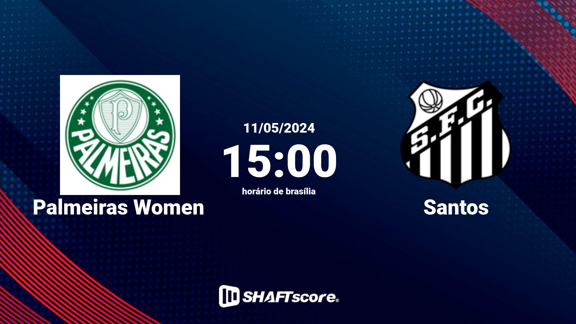 Estatísticas do jogo Palmeiras Women vs Santos 11.05 15:00