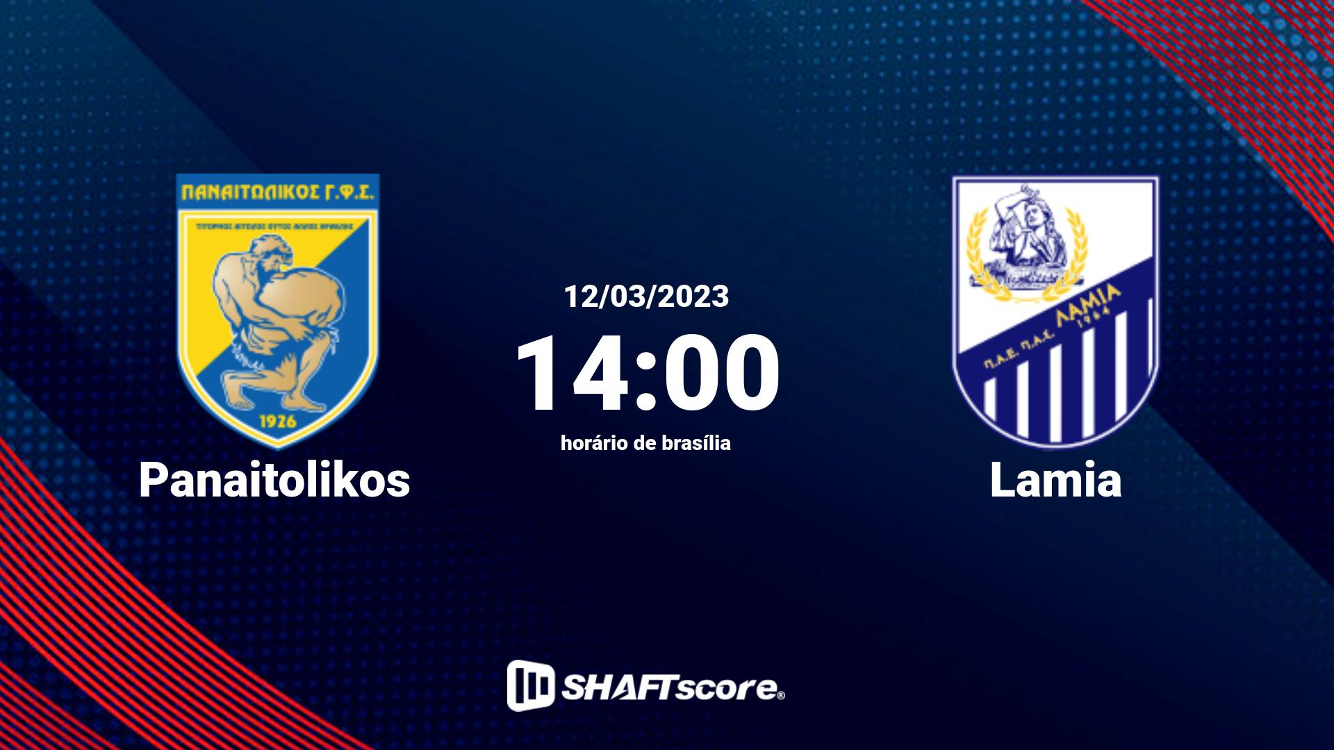 Estatísticas do jogo Panaitolikos vs Lamia 12.03 14:00