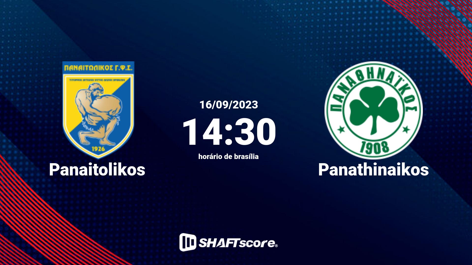 Estatísticas do jogo Panaitolikos vs Panathinaikos 16.09 14:30