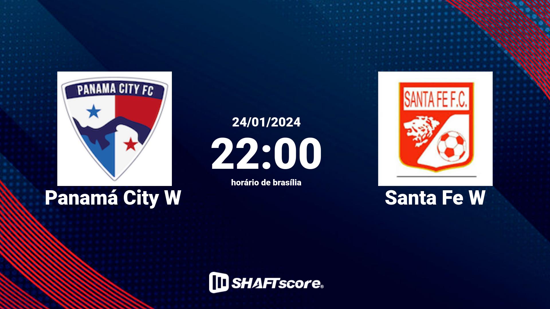 Estatísticas do jogo Panamá City W vs Santa Fe W 24.01 22:00