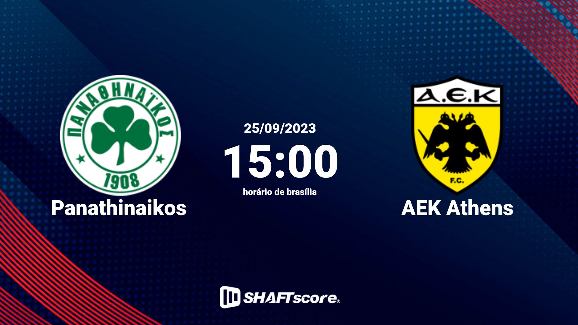 Estatísticas do jogo Panathinaikos vs AEK Athens 25.09 15:00