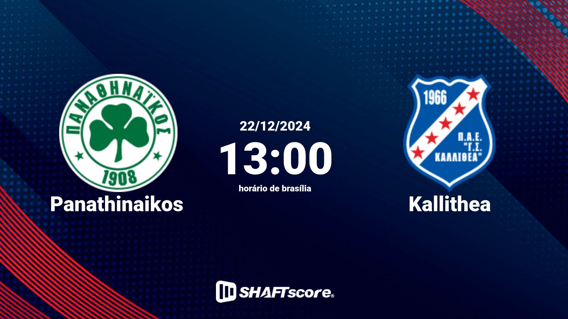 Estatísticas do jogo Panathinaikos vs Kallithea 22.12 13:00