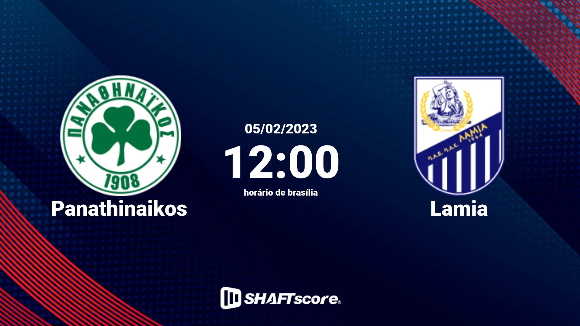 Estatísticas do jogo Panathinaikos vs Lamia 05.02 12:00