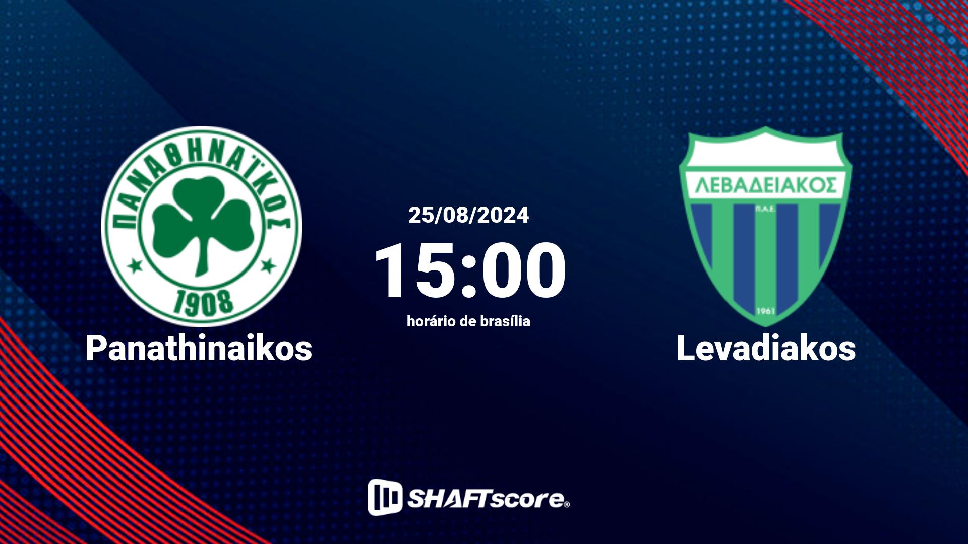 Estatísticas do jogo Panathinaikos vs Levadiakos 25.08 15:00