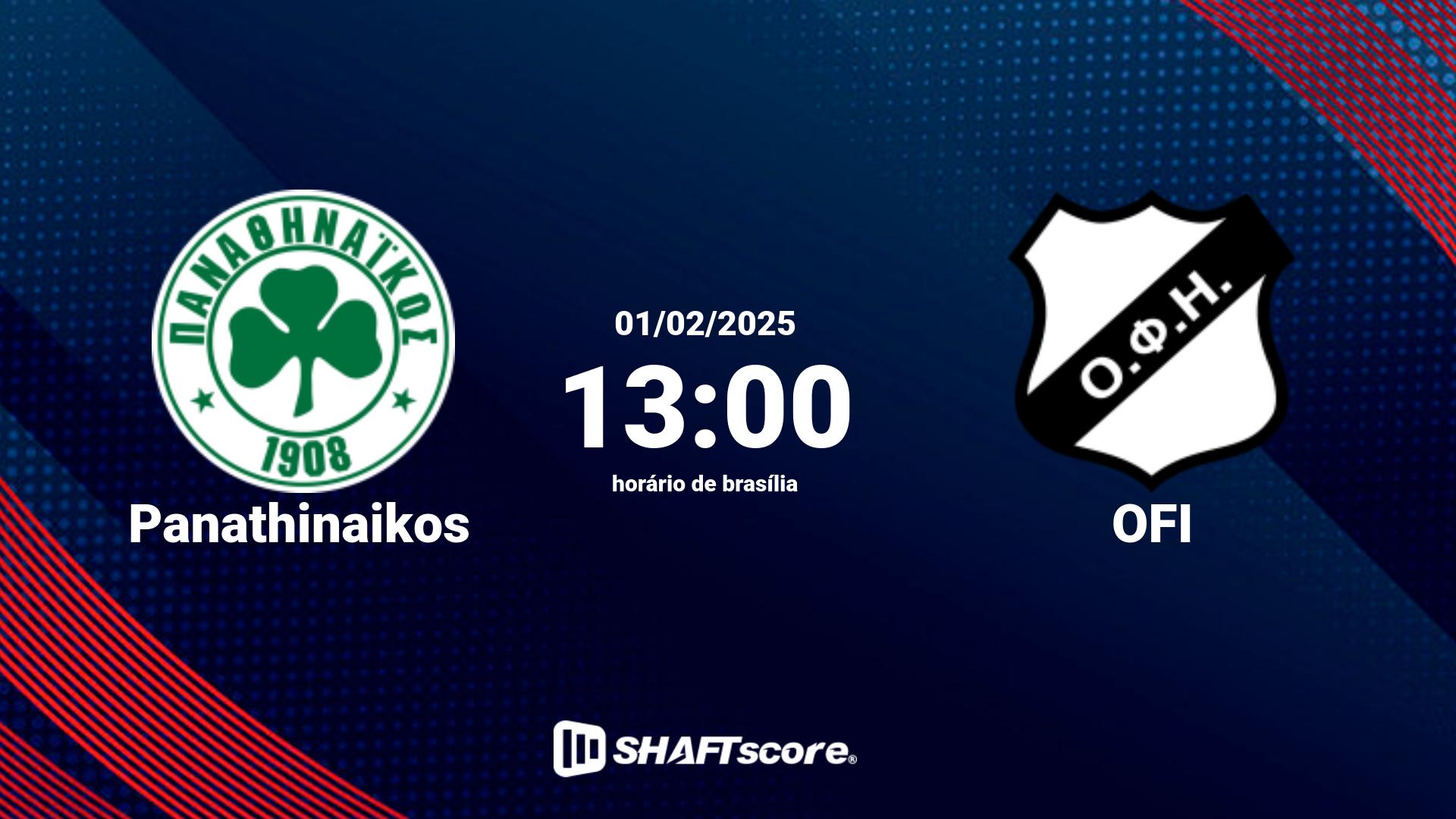 Estatísticas do jogo Panathinaikos vs OFI 01.02 13:00