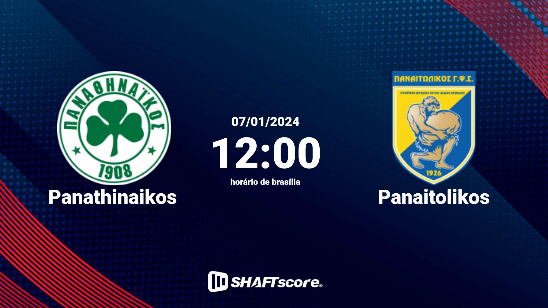 Estatísticas do jogo Panathinaikos vs Panaitolikos 07.01 12:00