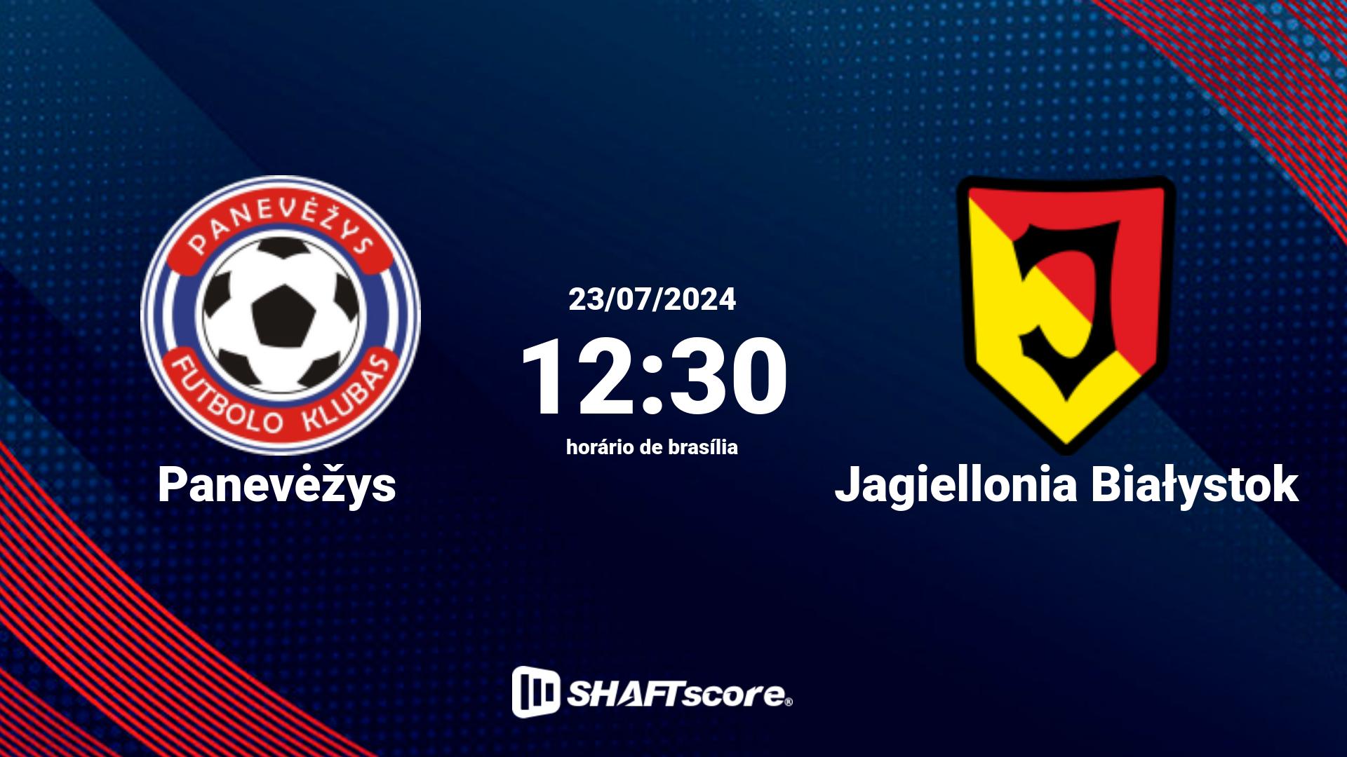 Estatísticas do jogo Panevėžys vs Jagiellonia Białystok 23.07 12:30