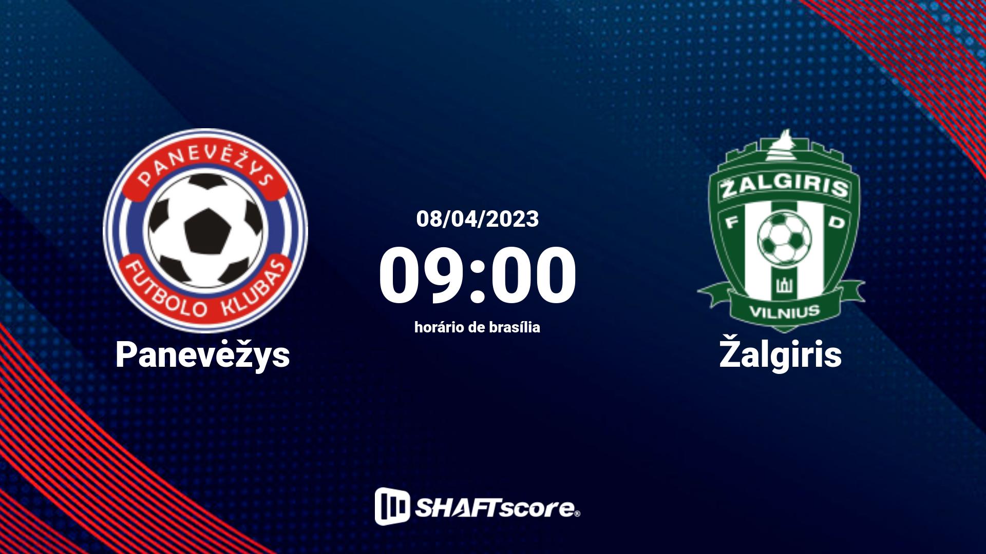 Estatísticas do jogo Panevėžys vs Žalgiris 08.04 09:00