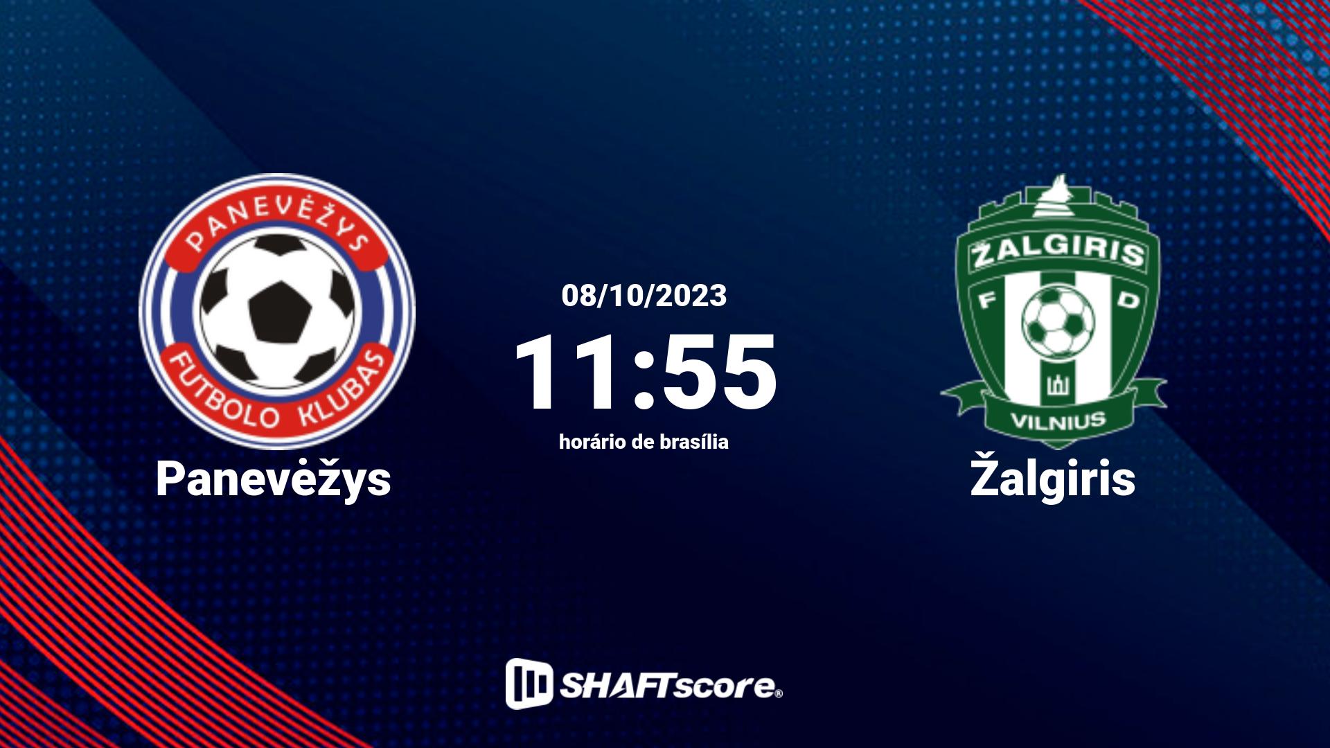 Estatísticas do jogo Panevėžys vs Žalgiris 08.10 11:55