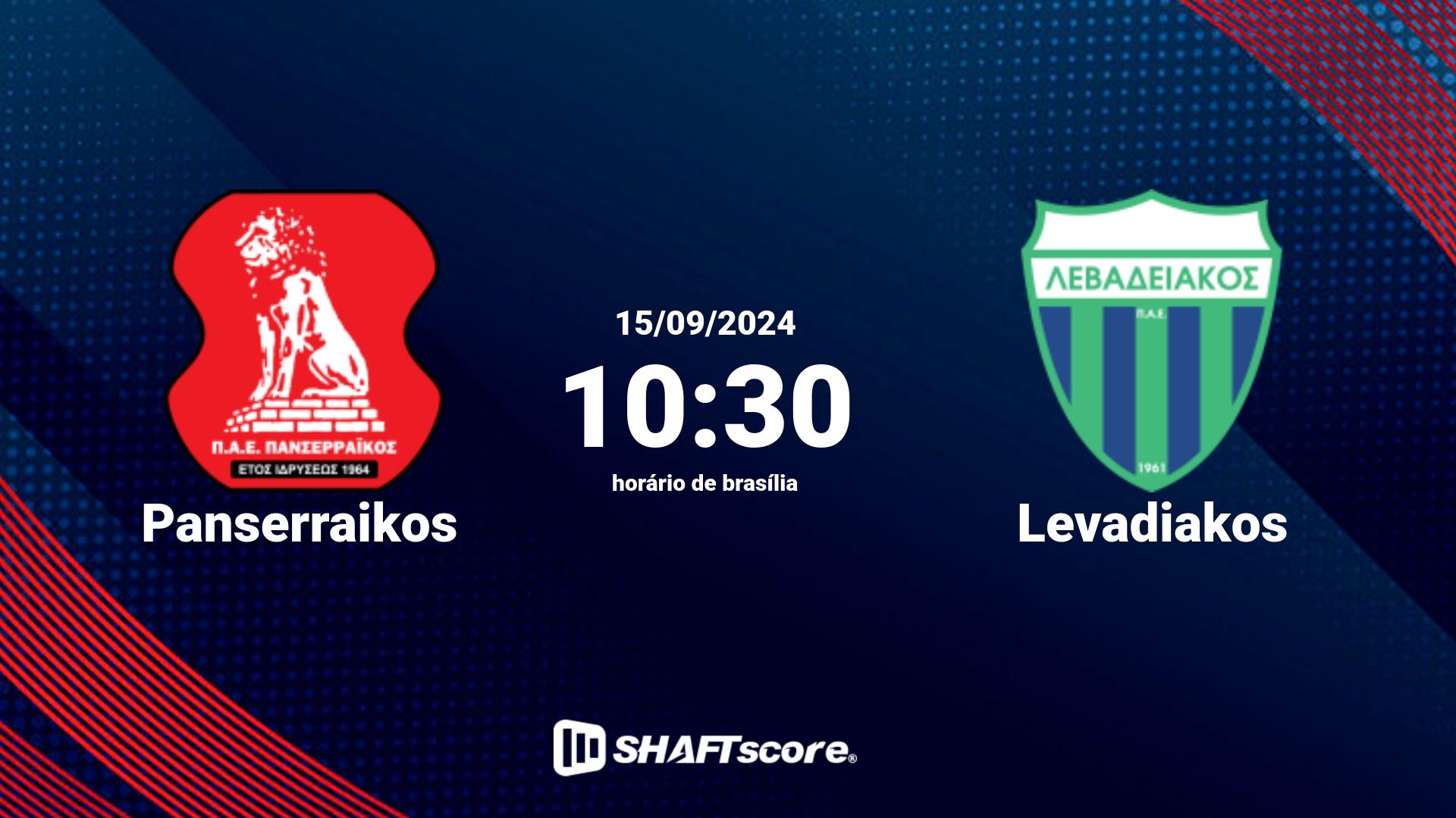 Estatísticas do jogo Panserraikos vs Levadiakos 15.09 10:30