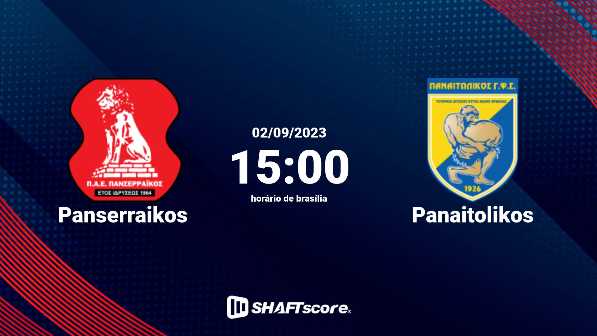 Estatísticas do jogo Panserraikos vs Panaitolikos 02.09 15:00