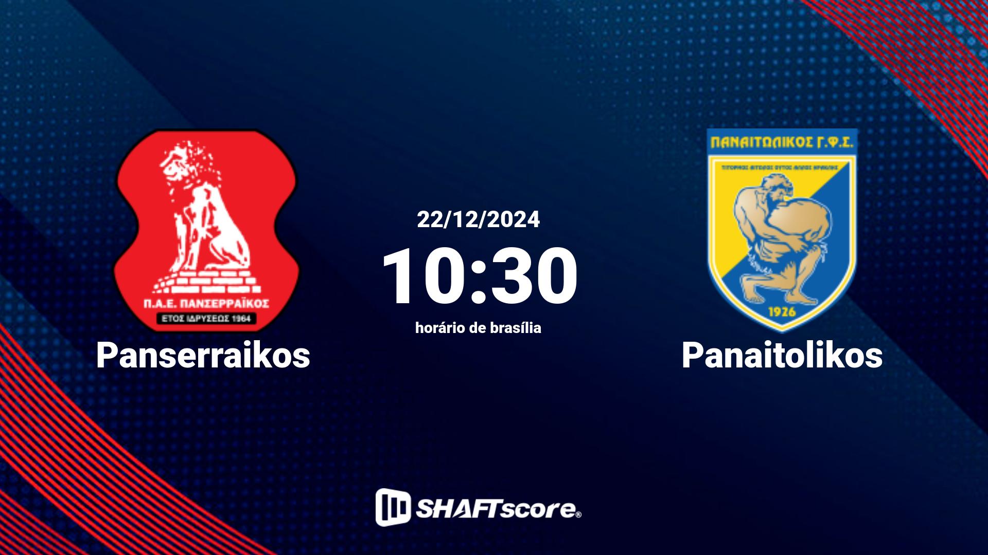 Estatísticas do jogo Panserraikos vs Panaitolikos 22.12 10:30