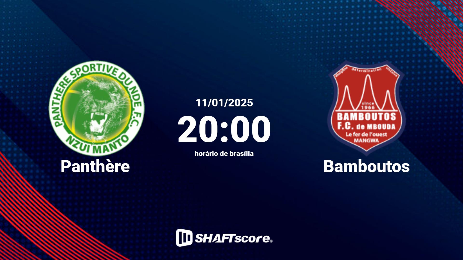 Estatísticas do jogo Panthère vs Bamboutos 11.01 20:00